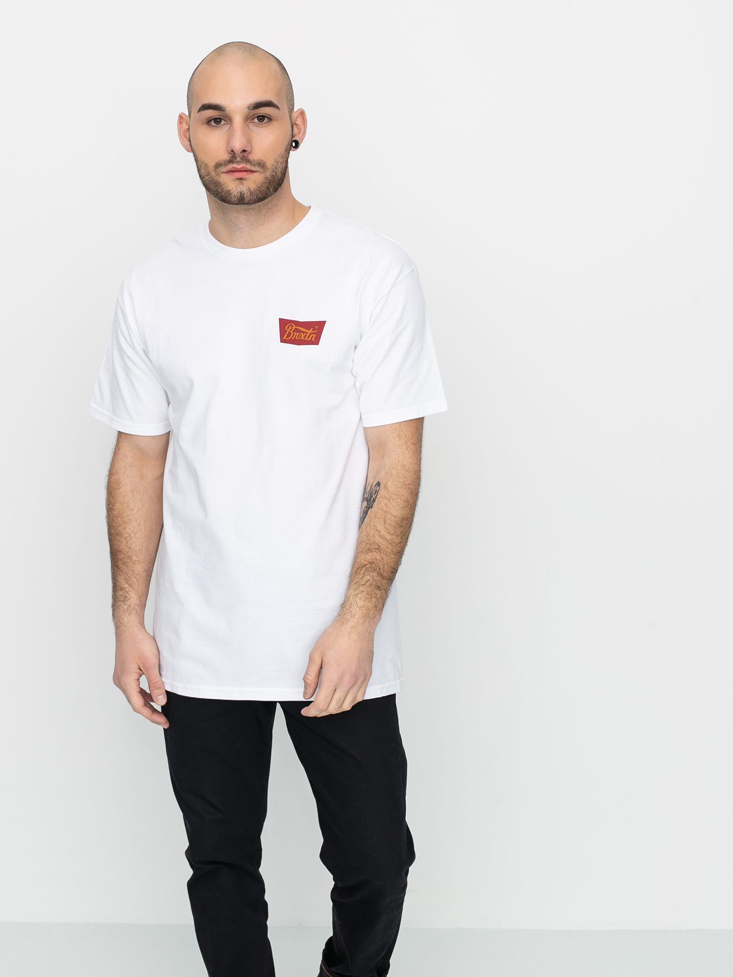 T-shirt Brixton Stith Stnd (white/maroon)