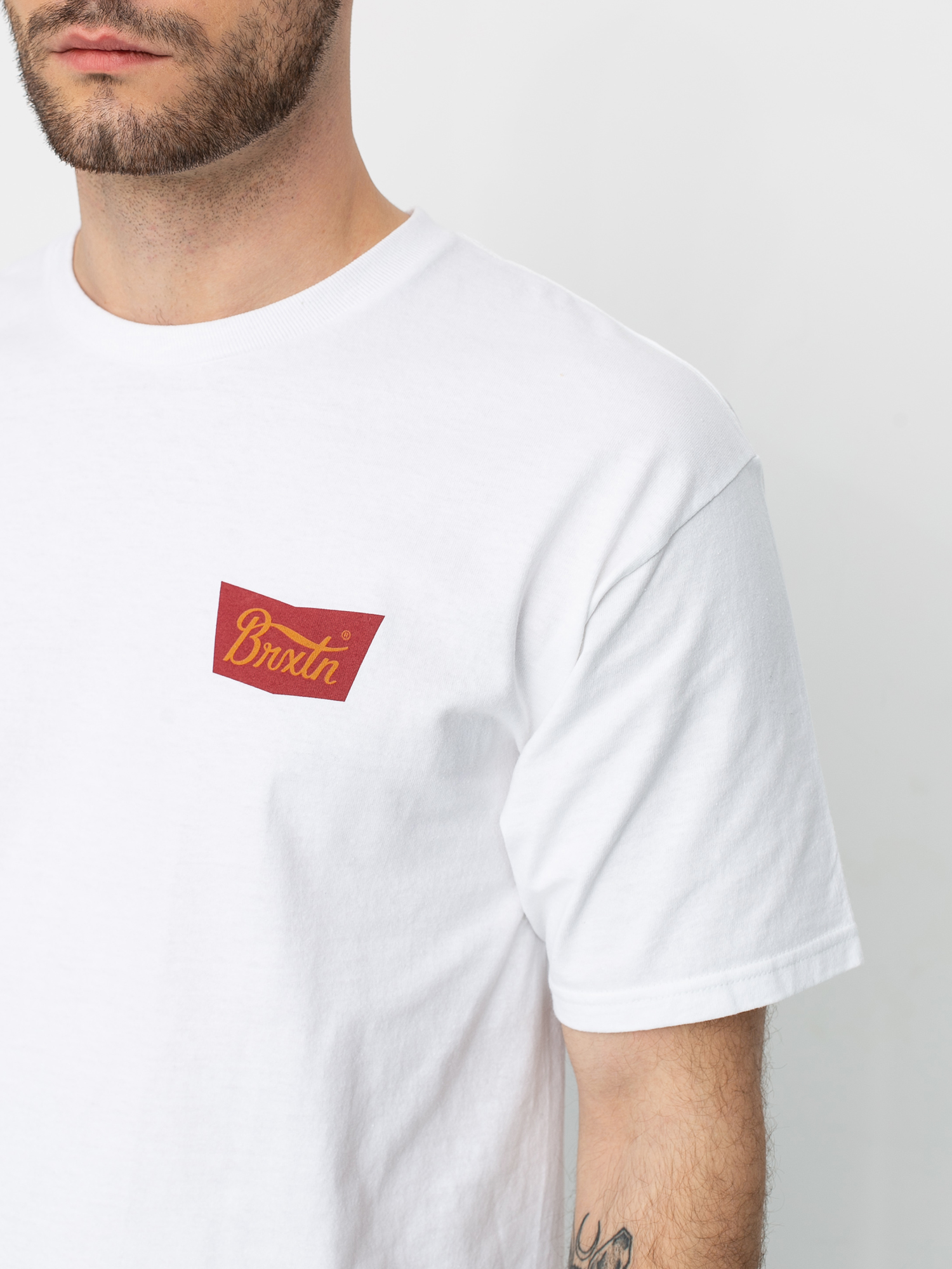 T-shirt Brixton Stith Stnd (white/maroon)