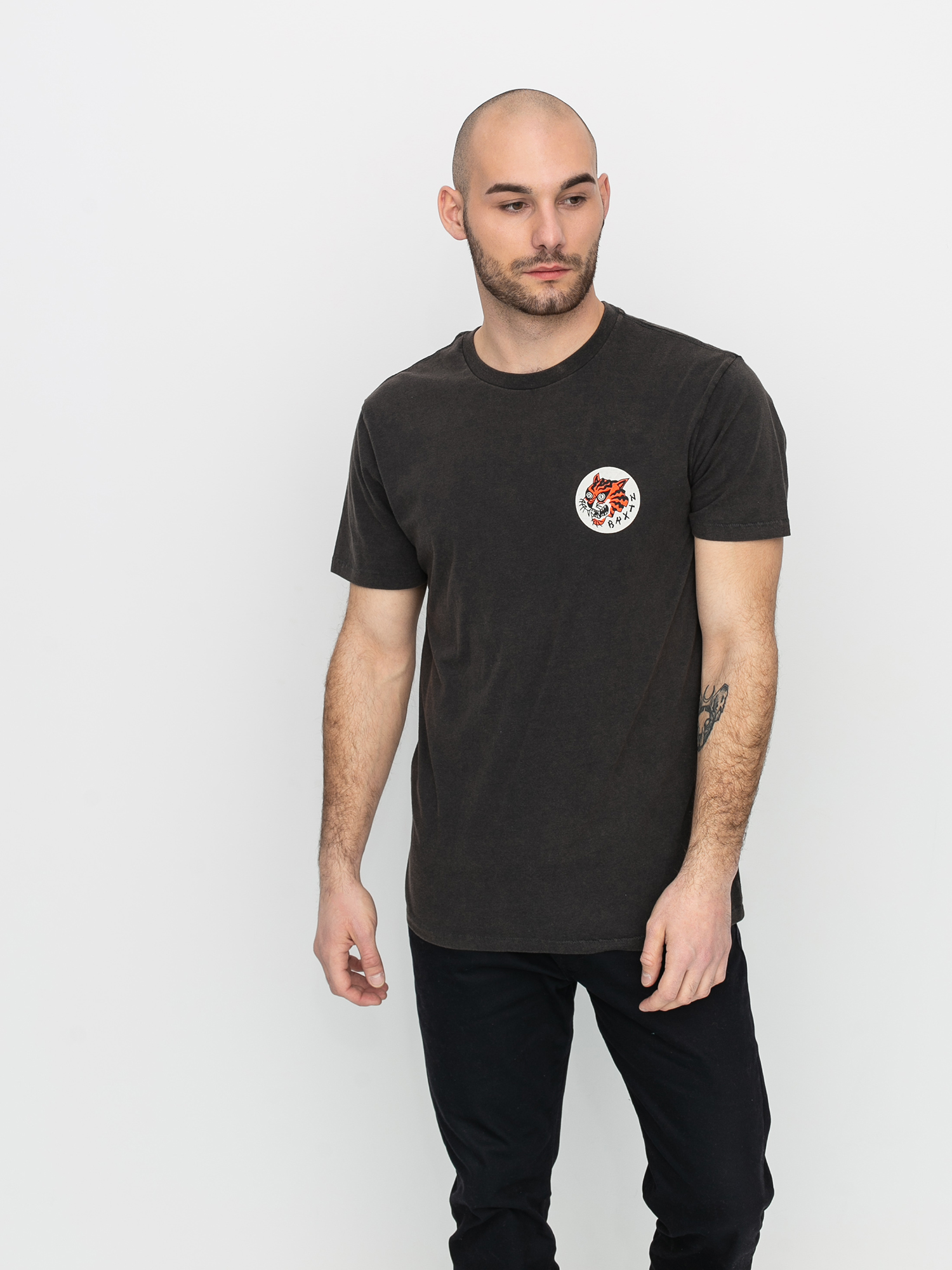 T-shirt Brixton Ravage Prt (washed black)