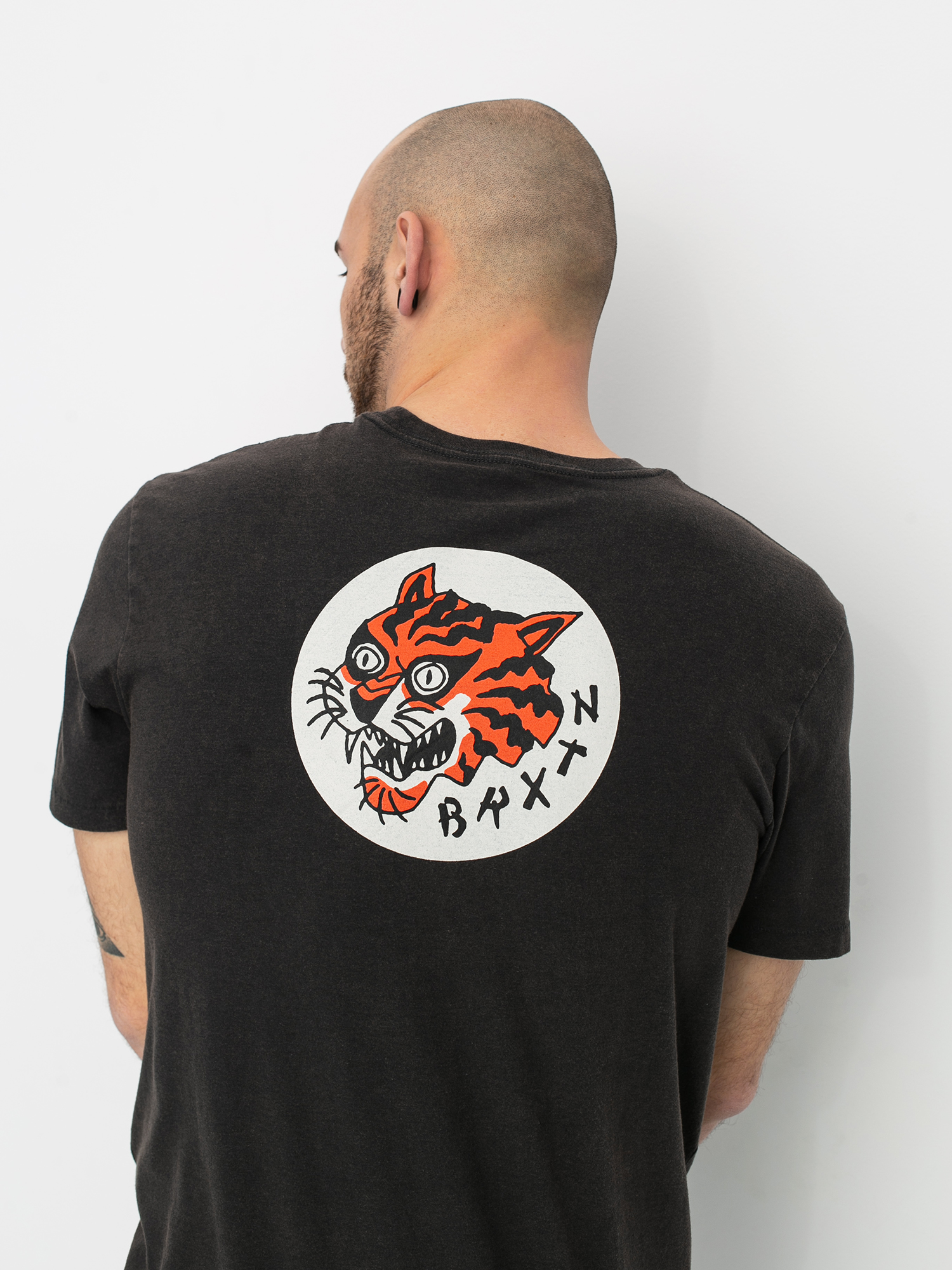 T-shirt Brixton Ravage Prt (washed black)