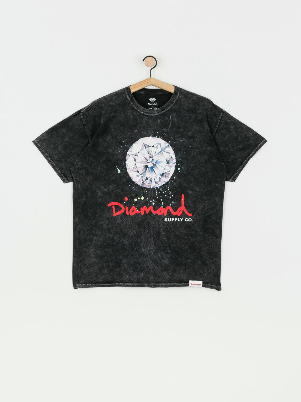 T-shirt Diamond Supply Co. Splash Sign Mineral Wash (black)