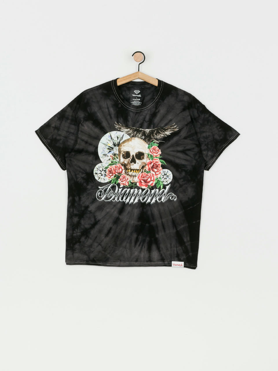 T-shirt Diamond Supply Co. Skull And Crow Tie Dye (black)