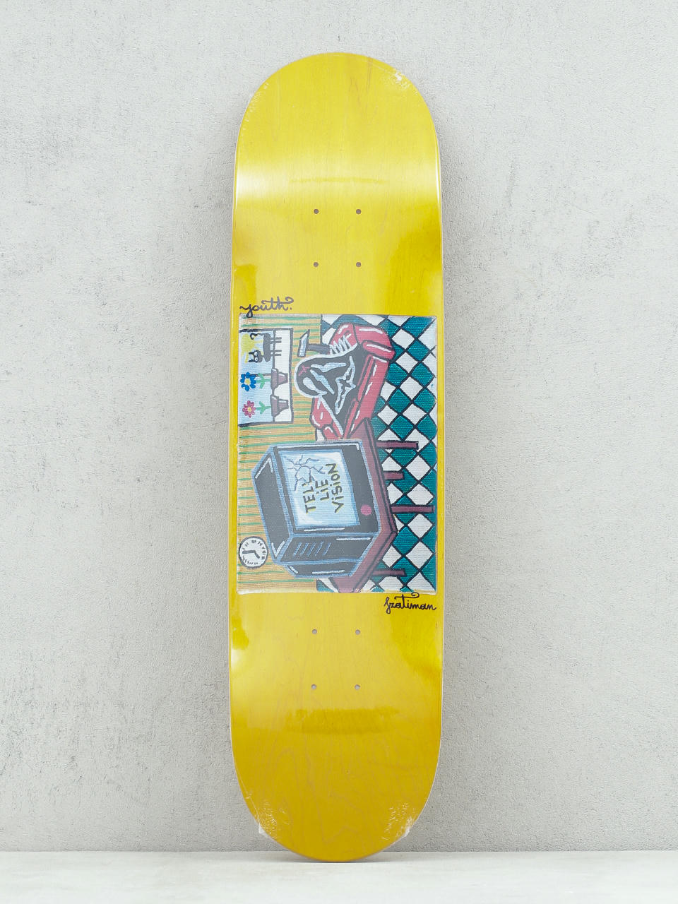 Deck Youth Skateboards Tell Lie Vision (yellow)