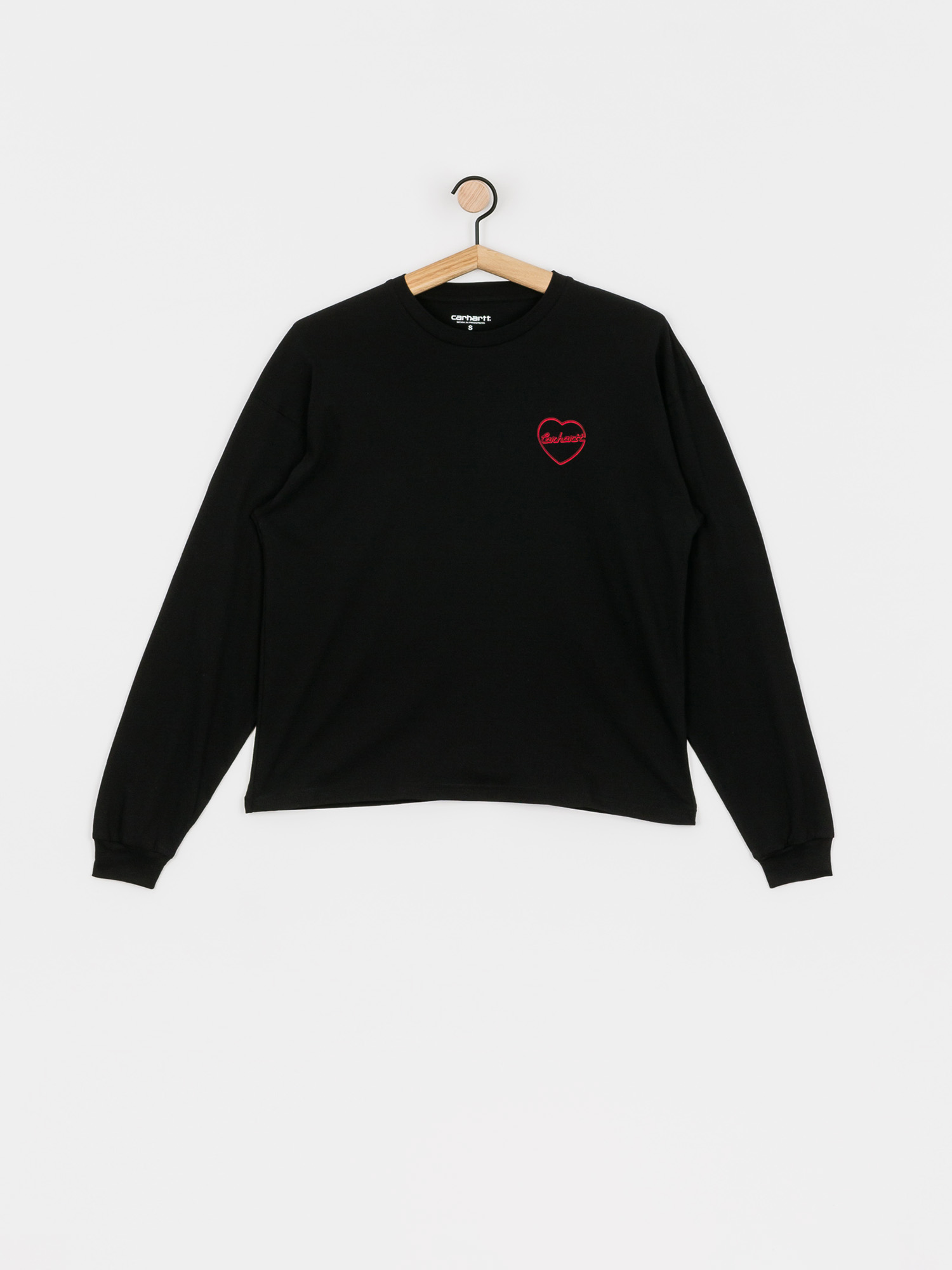 Longsleeve Carhartt WIP Eve Heart Wmn (black/etna red)