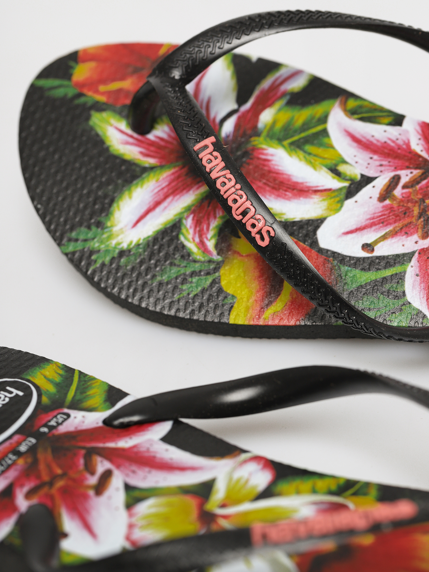 Japonki Havaianas Hav Slim Floral Wmn (black/black)