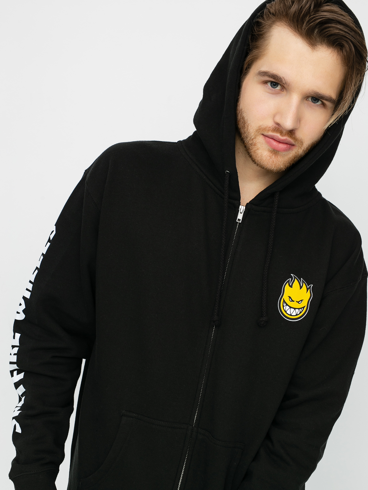 Bluza z kapturem Spitfire Lil Bighead Hmbr ZHD (black/yellow)