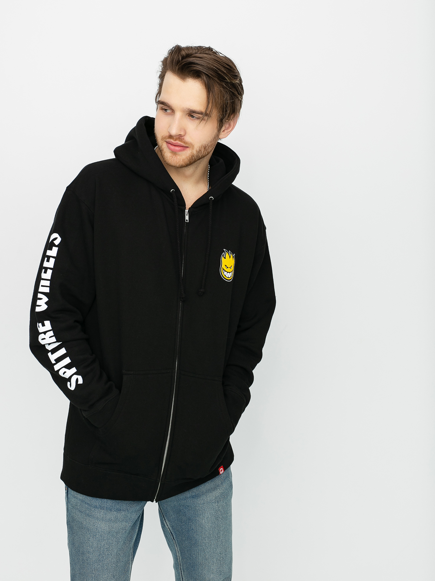 Bluza z kapturem Spitfire Lil Bighead Hmbr ZHD (black/yellow)