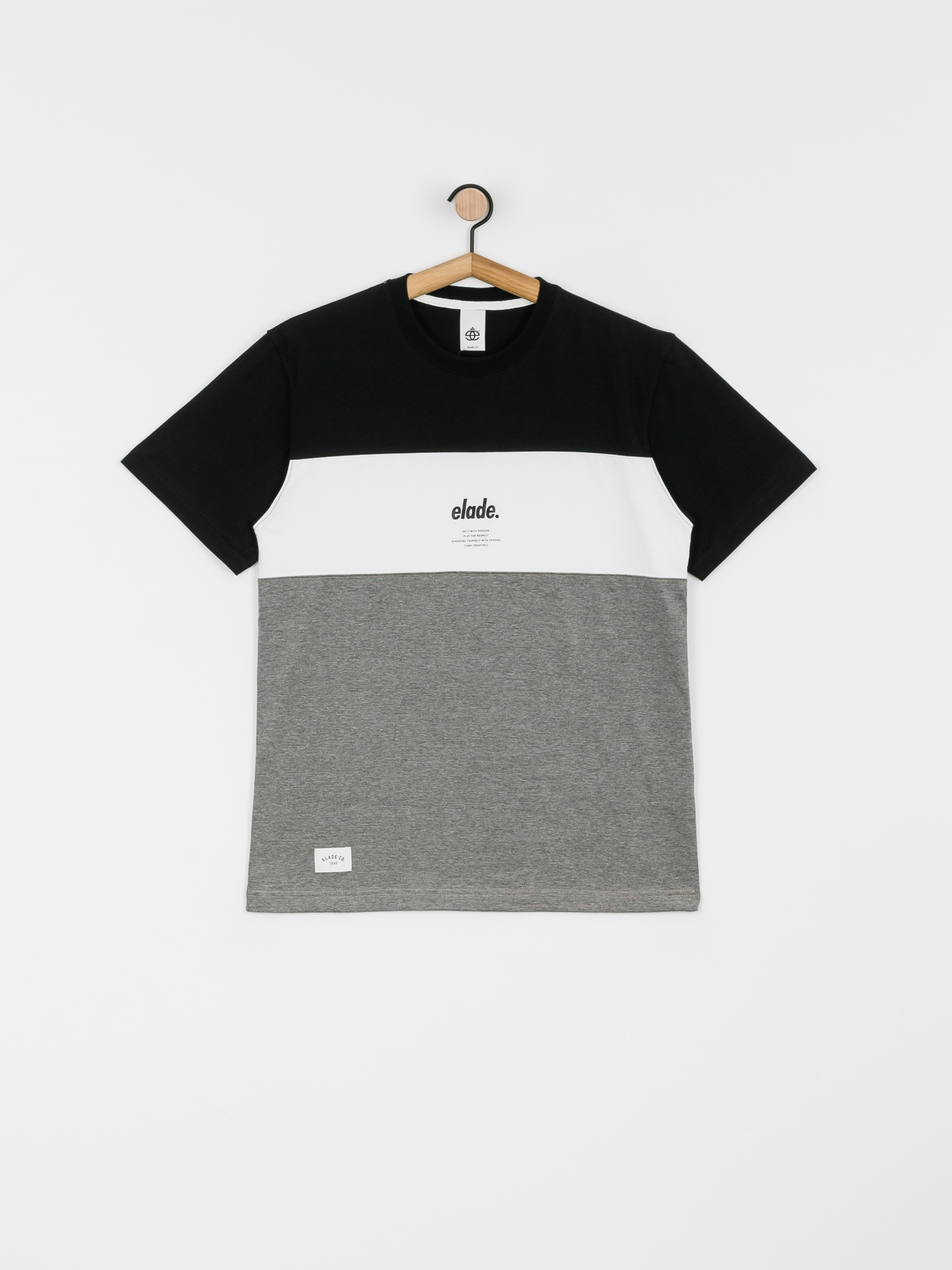 T-shirt Elade Colour Block (black/white/grey)