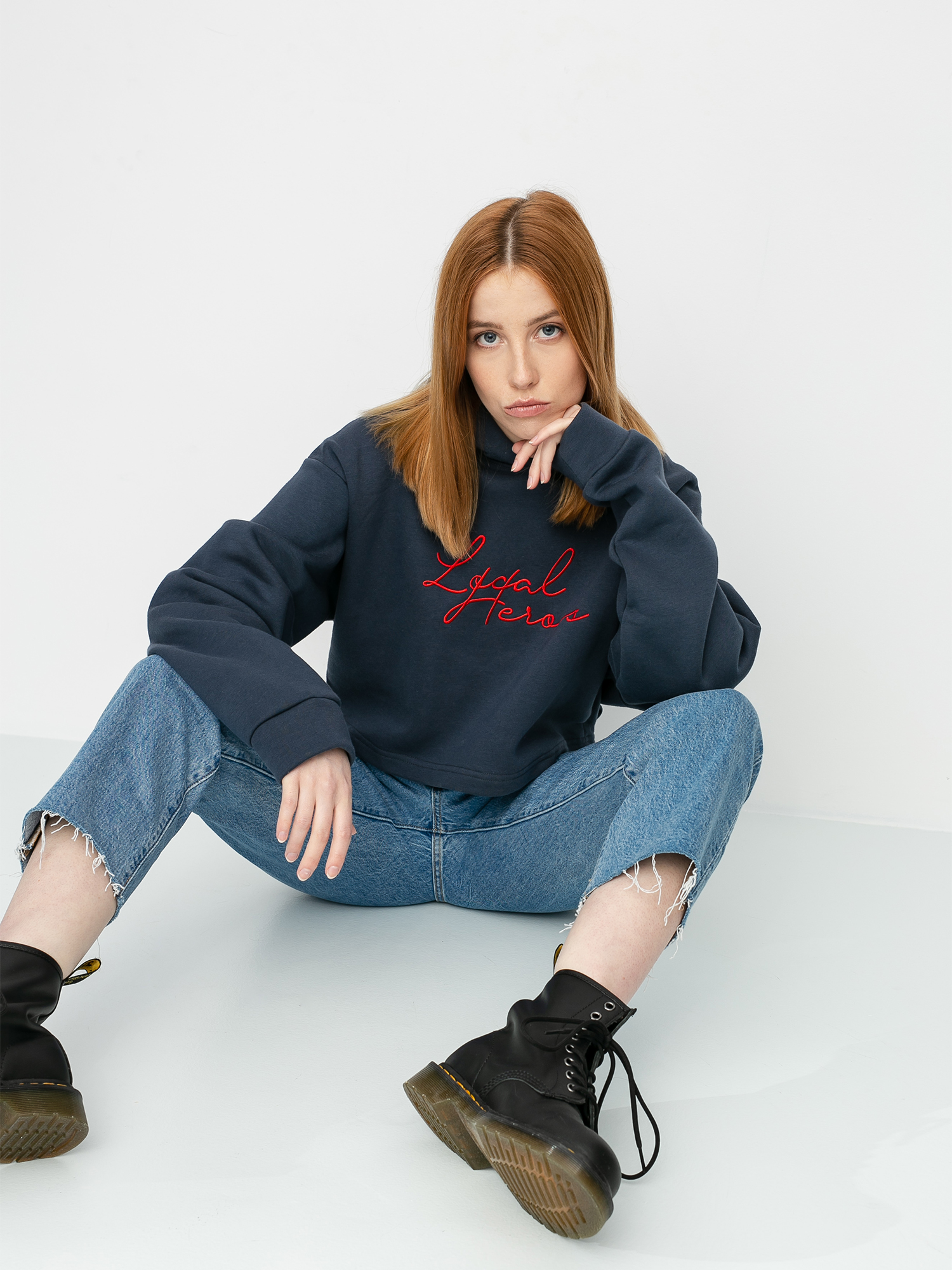 Bluza z kapturem Local Heroes Runway Cropped HD Wmn (navy)