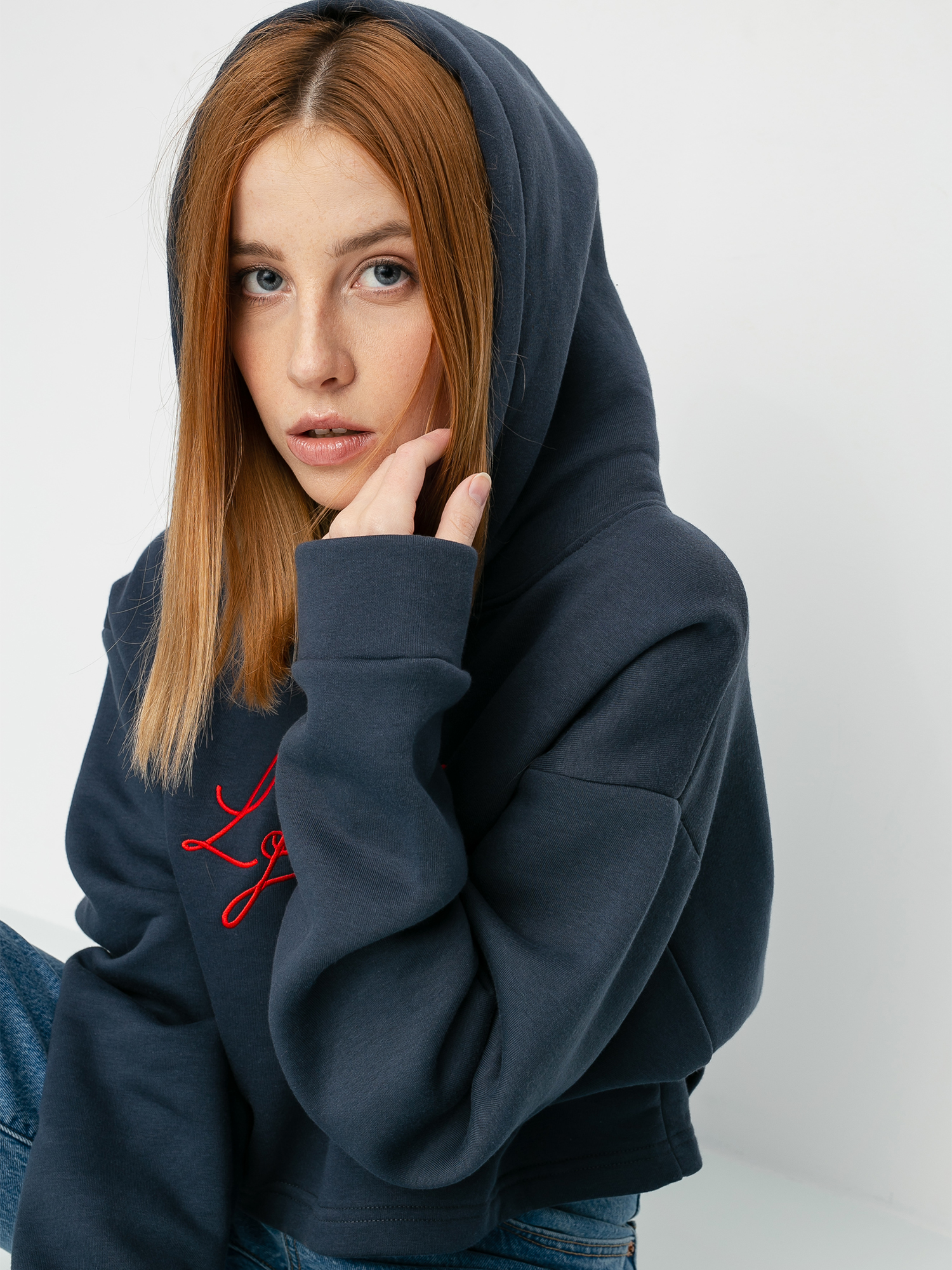 Bluza z kapturem Local Heroes Runway Cropped HD Wmn (navy)