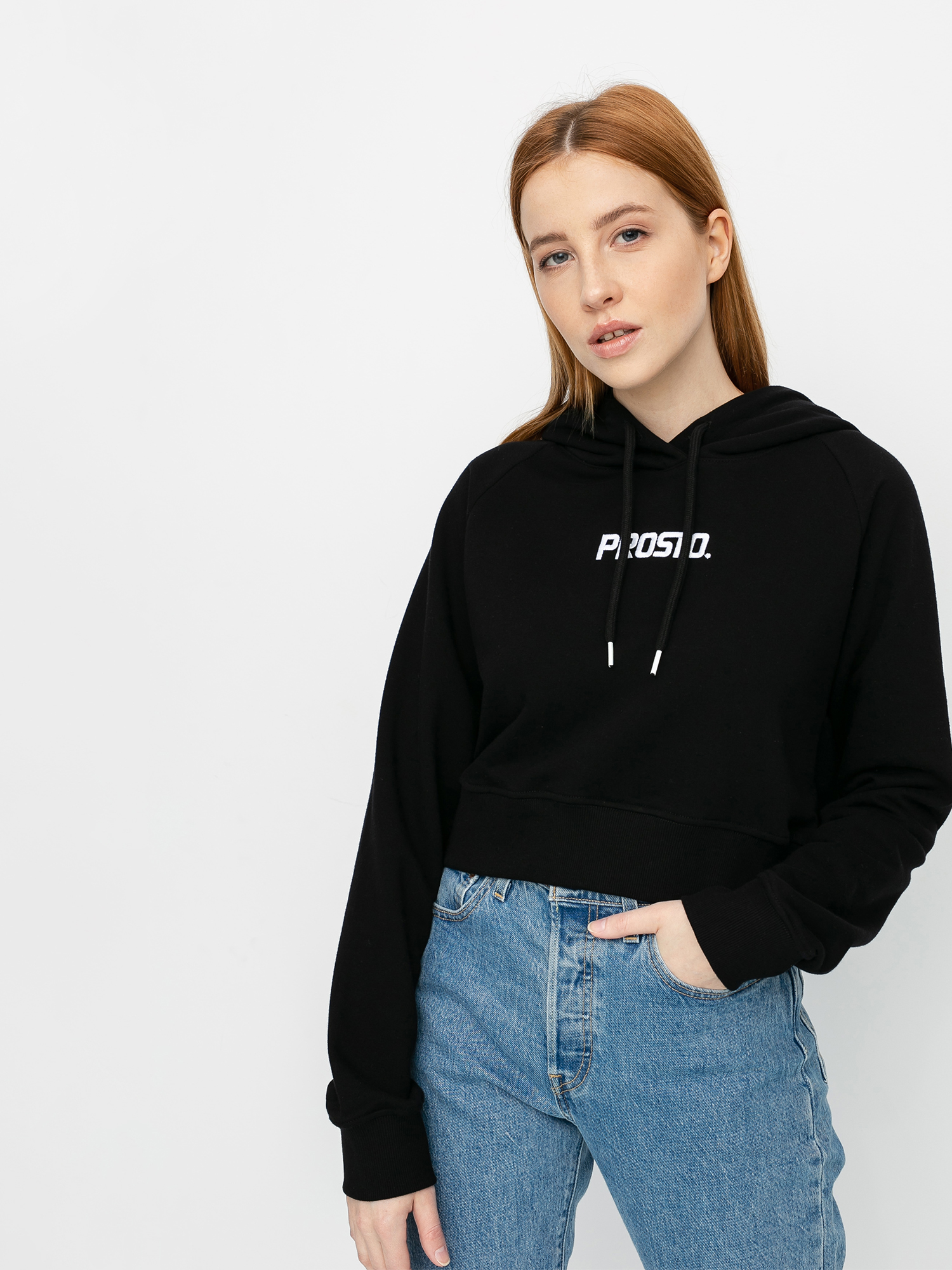 Bluza z kapturem Prosto Croppie HD Wmn (black)