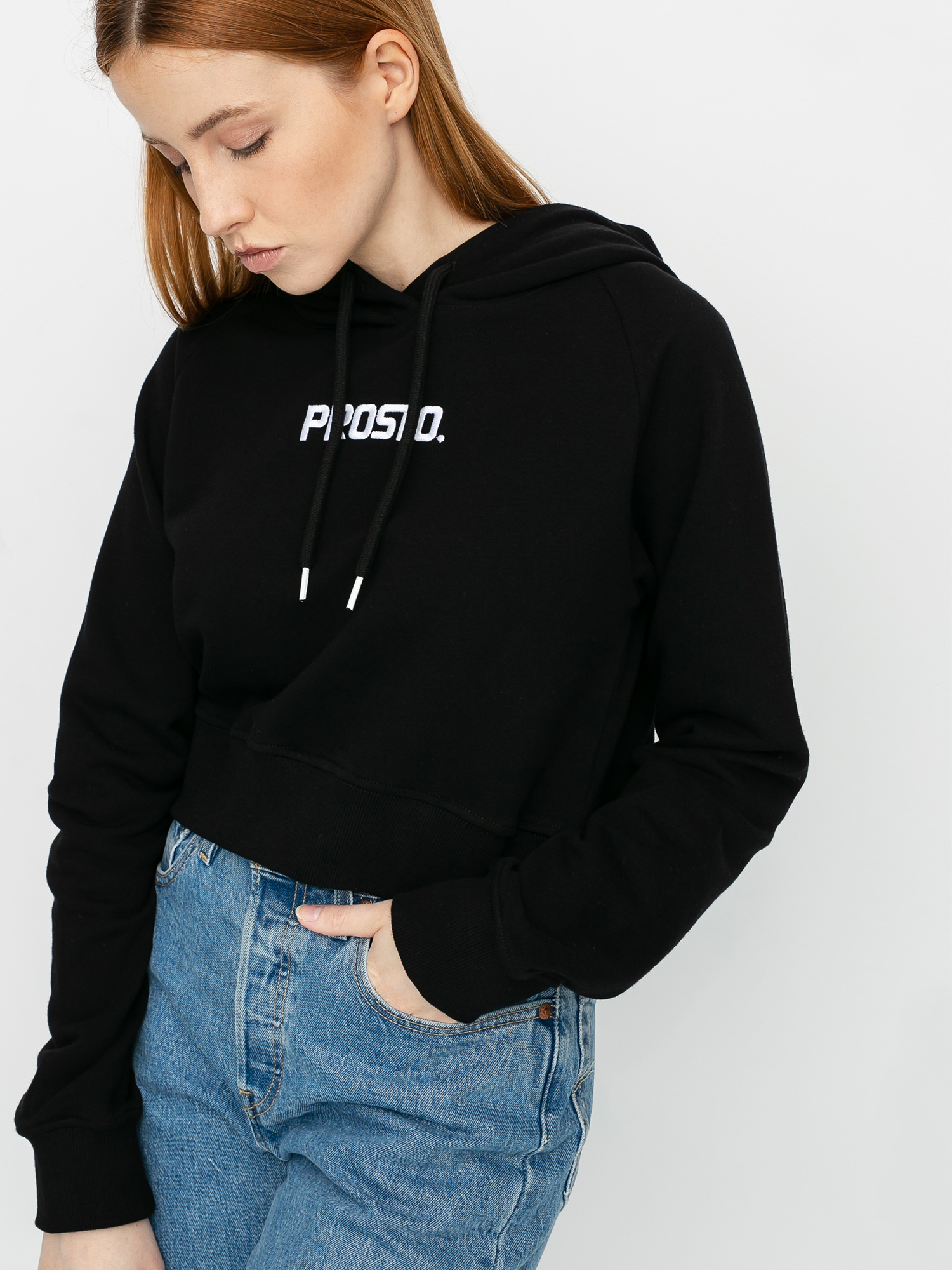 Bluza z kapturem Prosto Croppie HD Wmn (black)