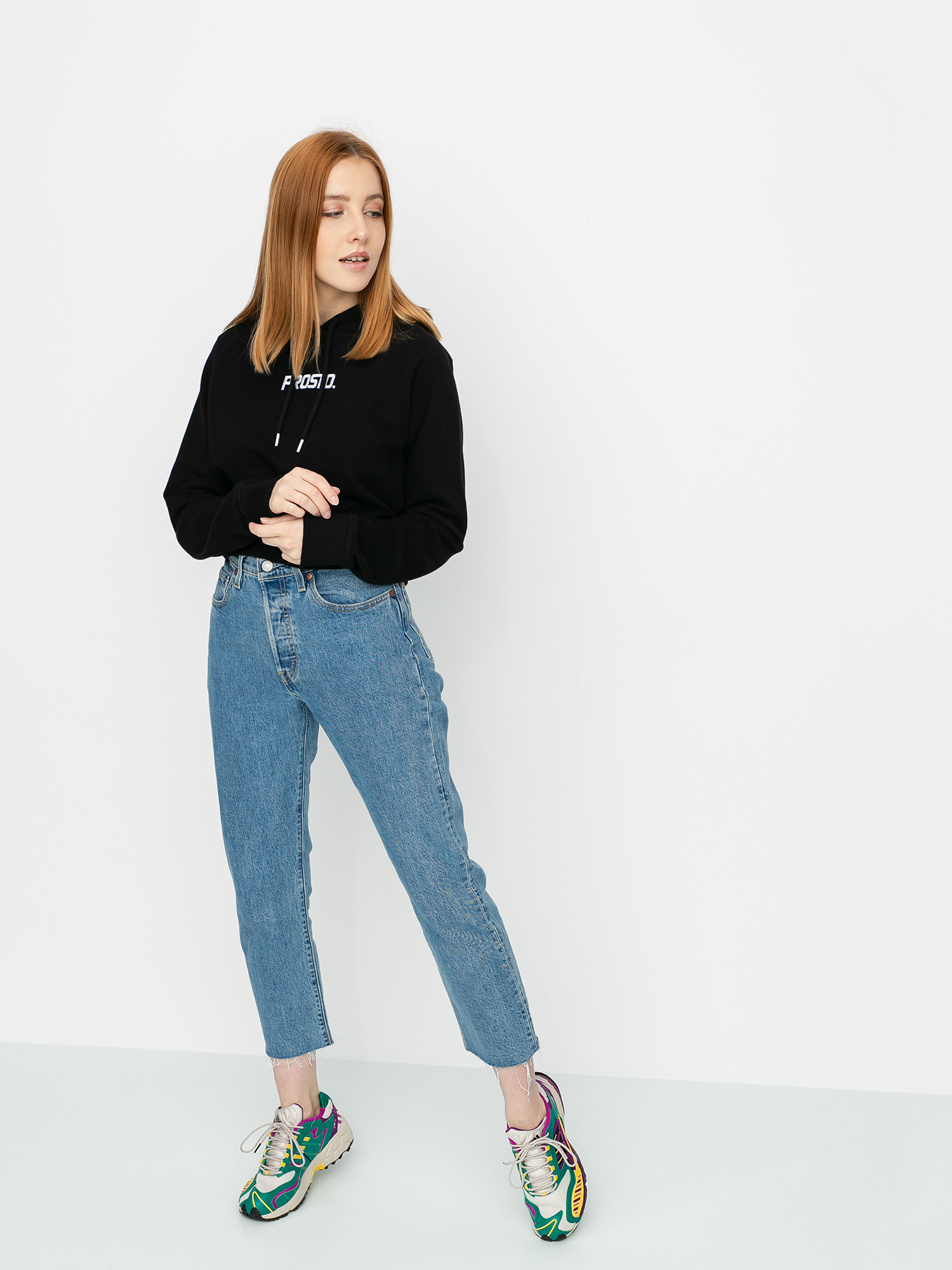 Bluza z kapturem Prosto Croppie HD Wmn (black)