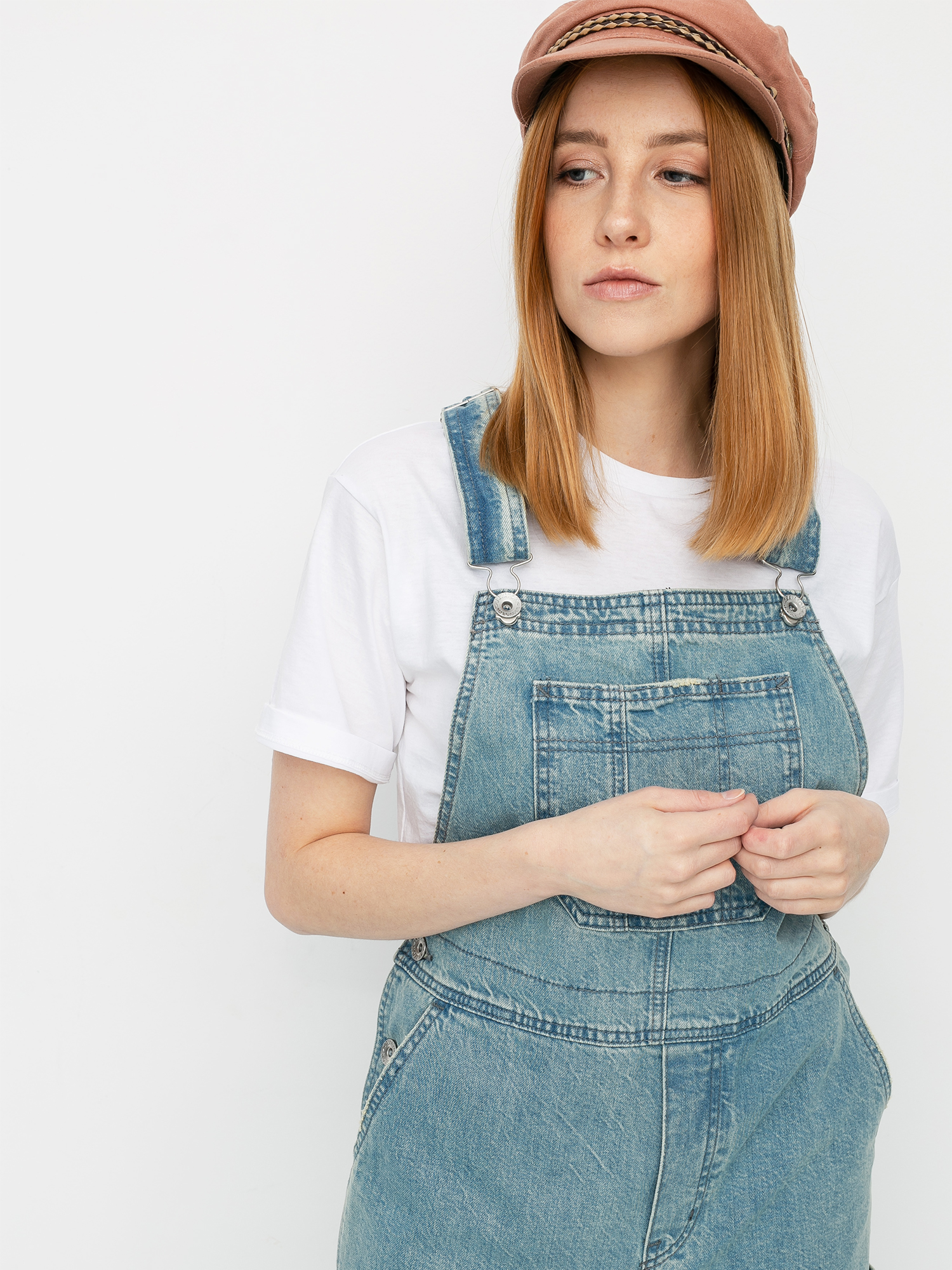 Spodnie Brixton Christina Crop Overall Wmn (faded indigo)