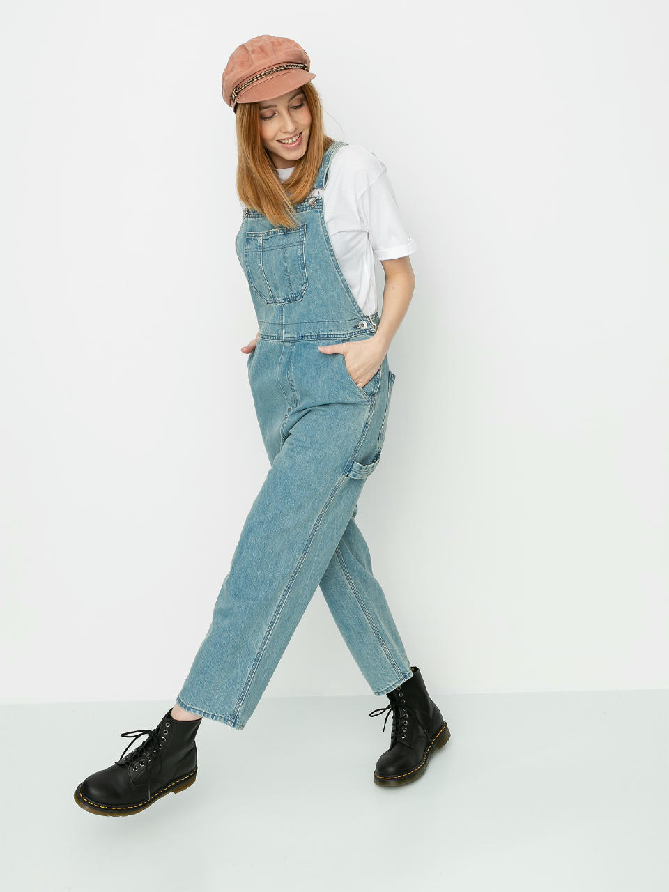 Spodnie Brixton Christina Crop Overall Wmn (faded indigo)