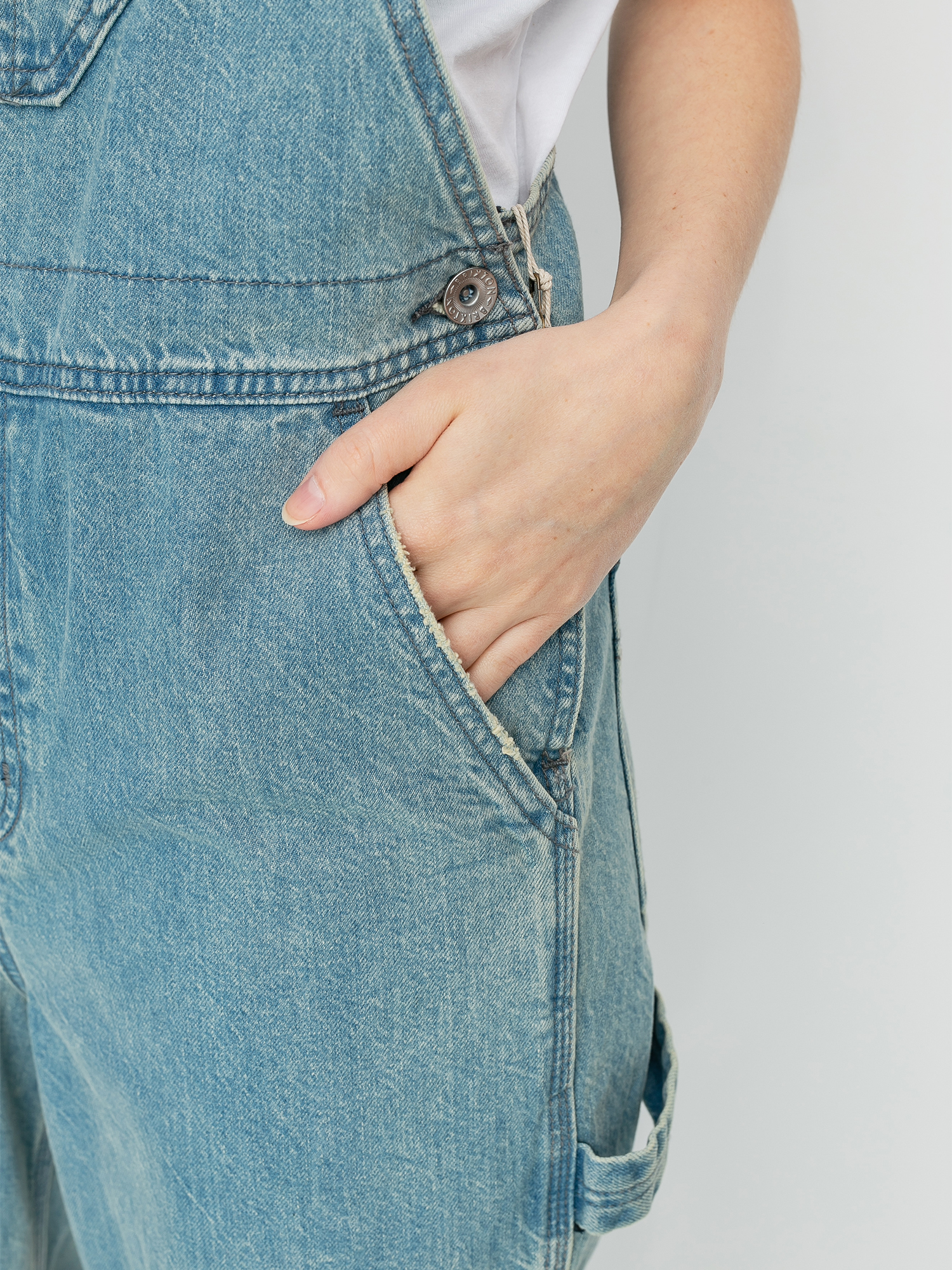 Spodnie Brixton Christina Crop Overall Wmn (faded indigo)