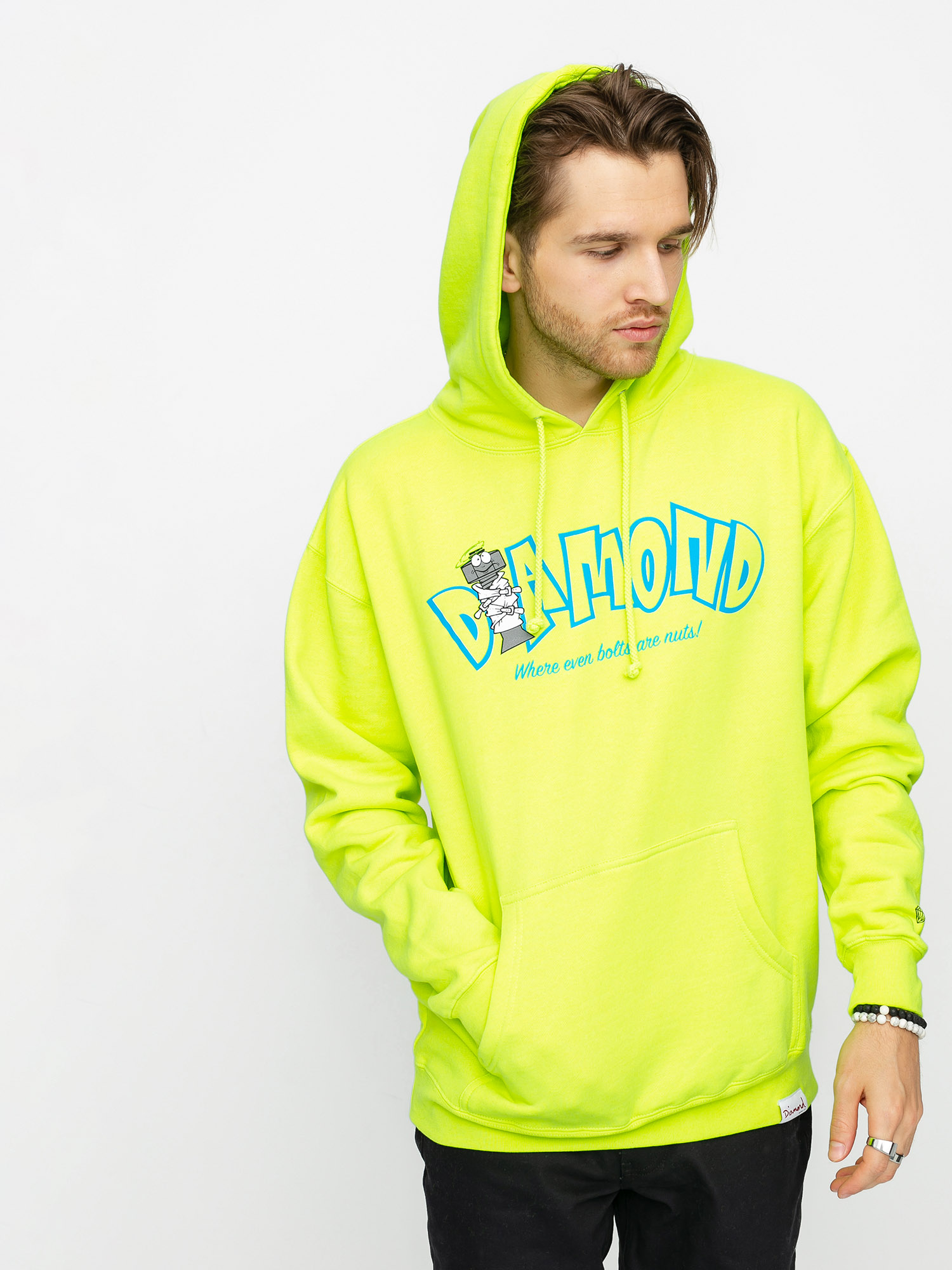 Bluza z kapturem Diamond Supply Co. Nut House HD (safety green)
