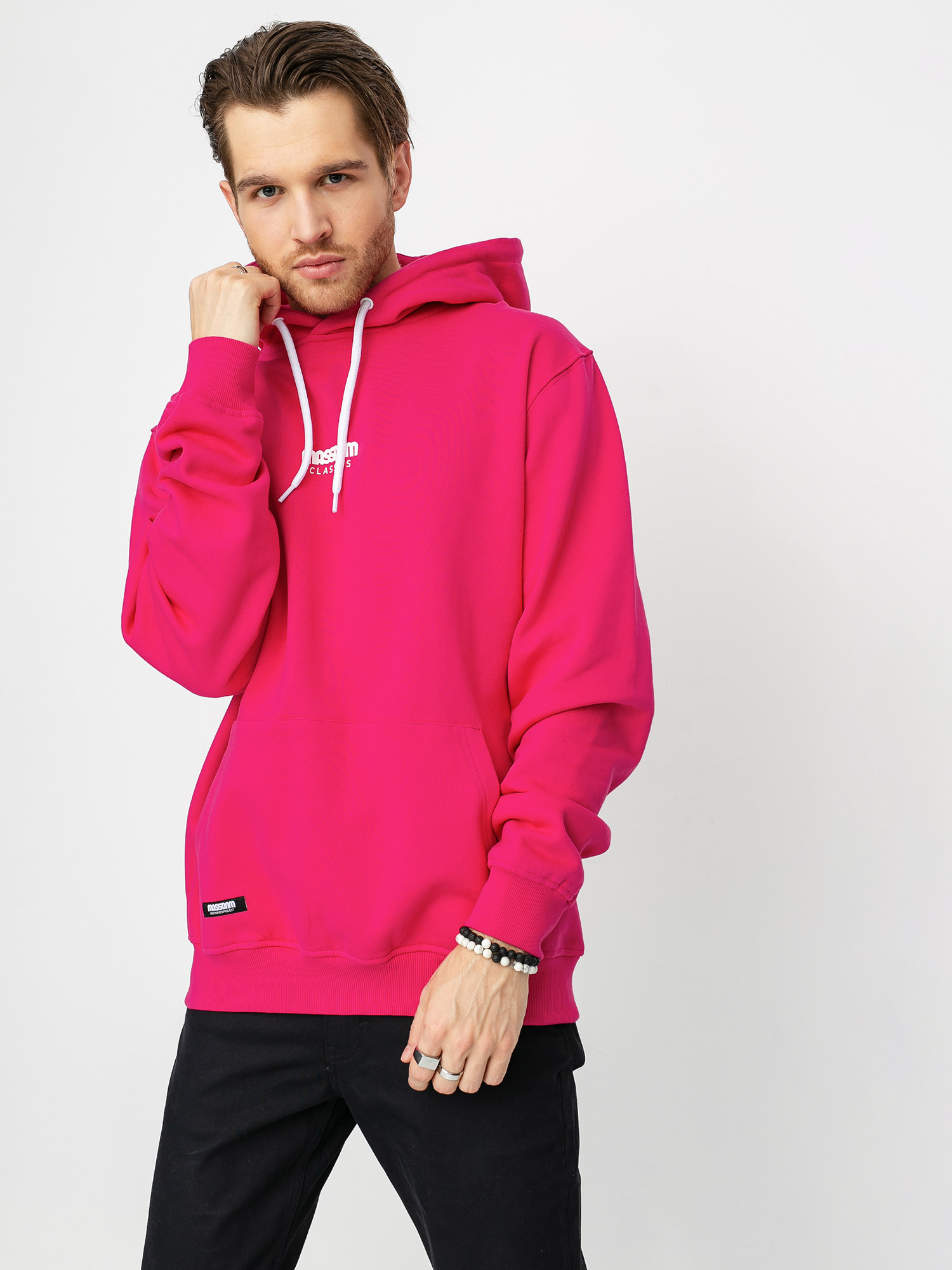Bluza z kapturem MassDnm Classics Small Logo HD (magenta)