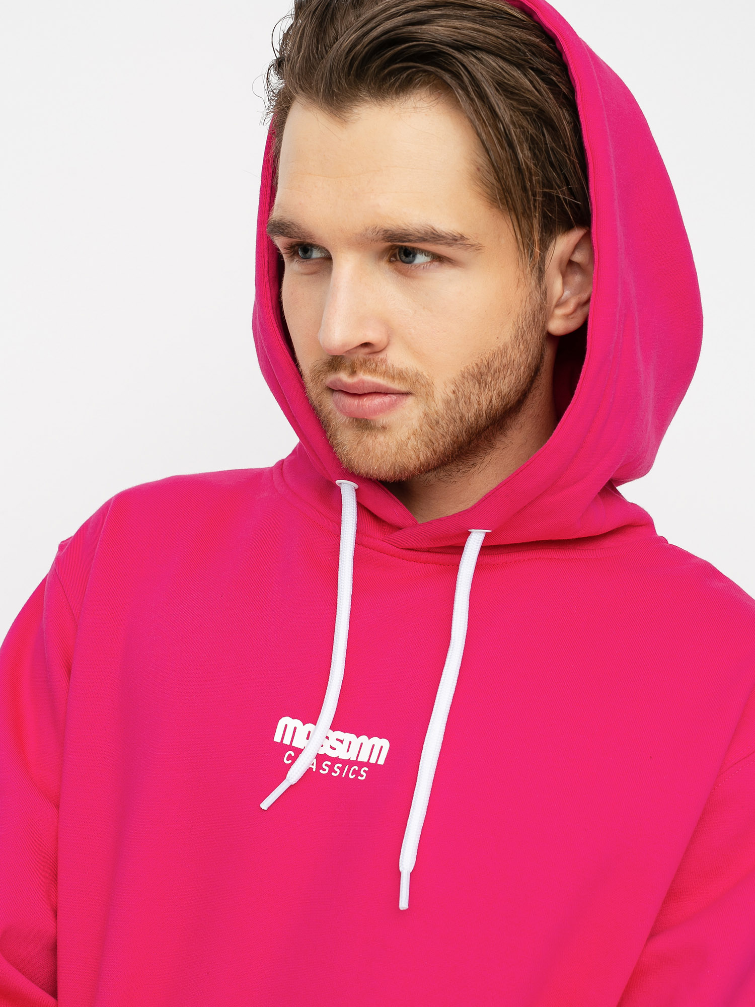 Bluza z kapturem MassDnm Classics Small Logo HD (magenta)