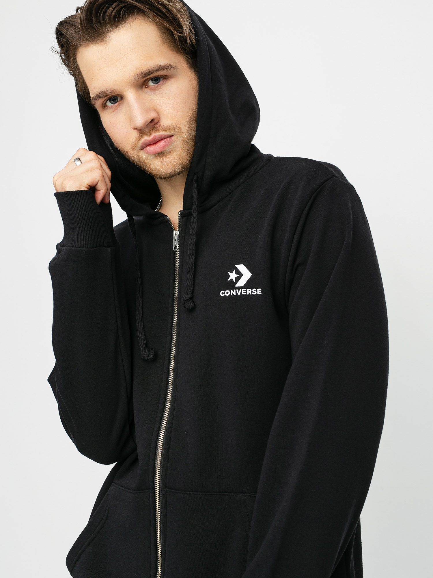 Bluza z kapturem Converse Star Chevron ZHD (black)
