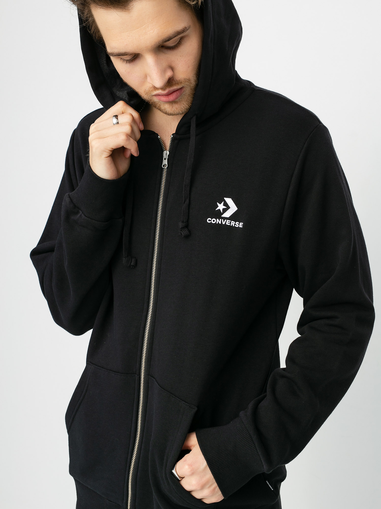 Bluza z kapturem Converse Star Chevron ZHD (black)