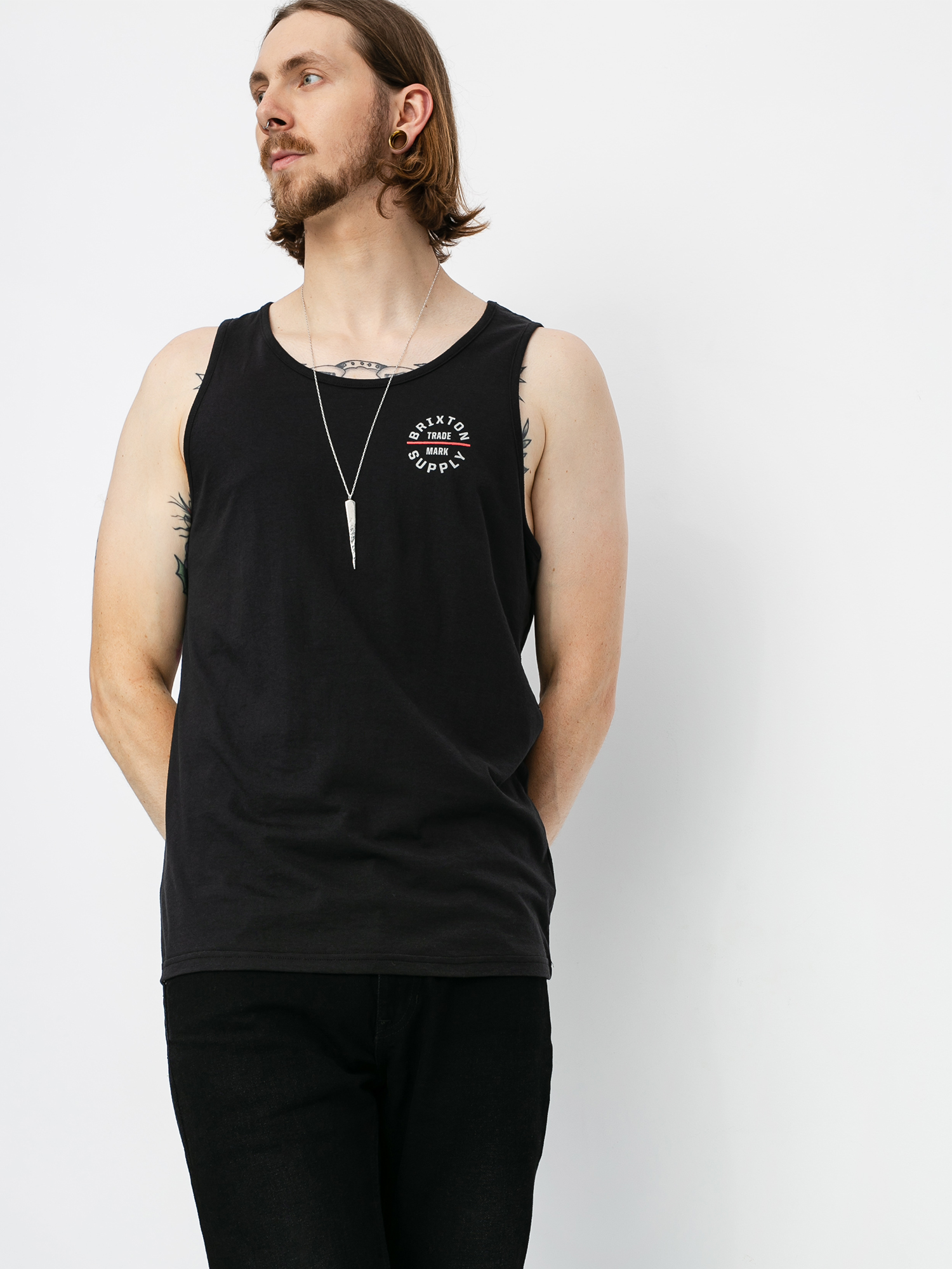 Koszulka Brixton Oath V (black/red)