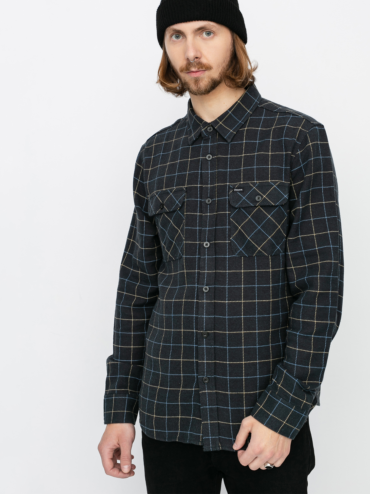 Koszula Brixton Bowery Flannel Ls (washed black/blue)