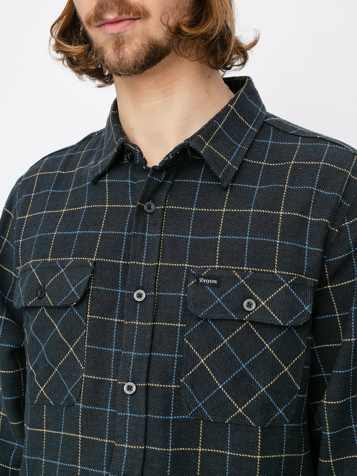Koszula Brixton Bowery Flannel Ls (washed black/blue)