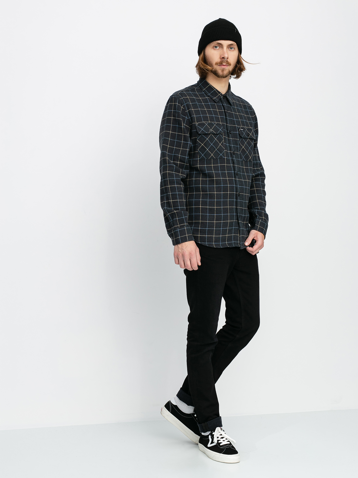 Koszula Brixton Bowery Flannel Ls (washed black/blue)