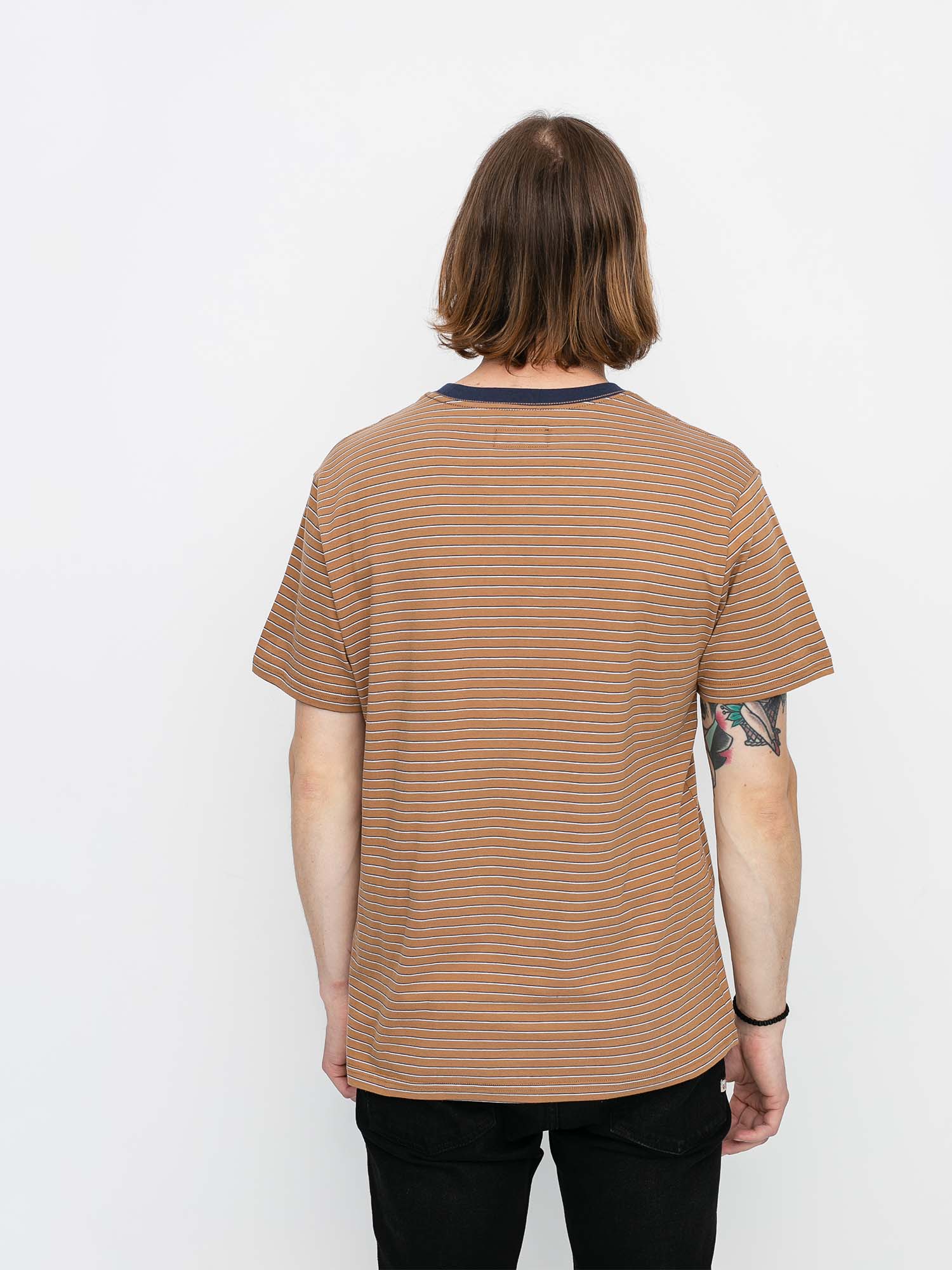 T-shirt Brixton Hilt Knit (coconut/washed navy/white)