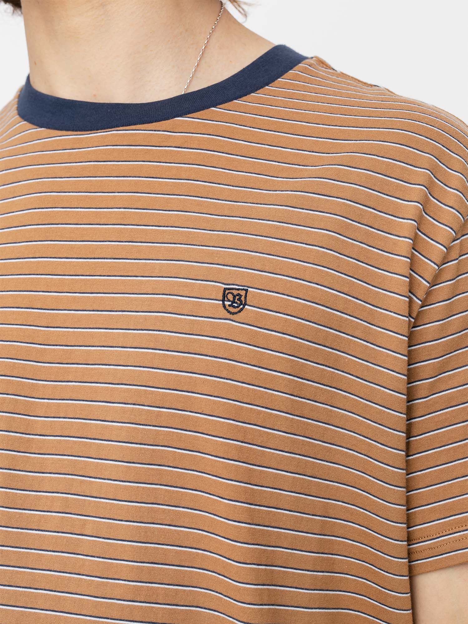 T-shirt Brixton Hilt Knit (coconut/washed navy/white)