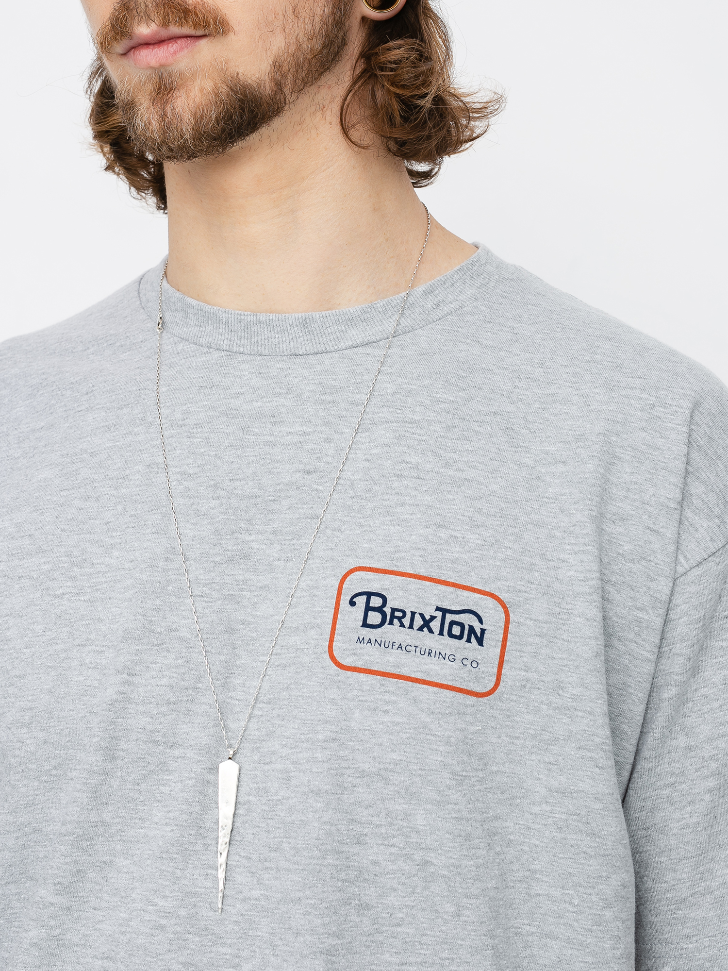 T-shirt Brixton Grade Stnd (heather grey/orange)