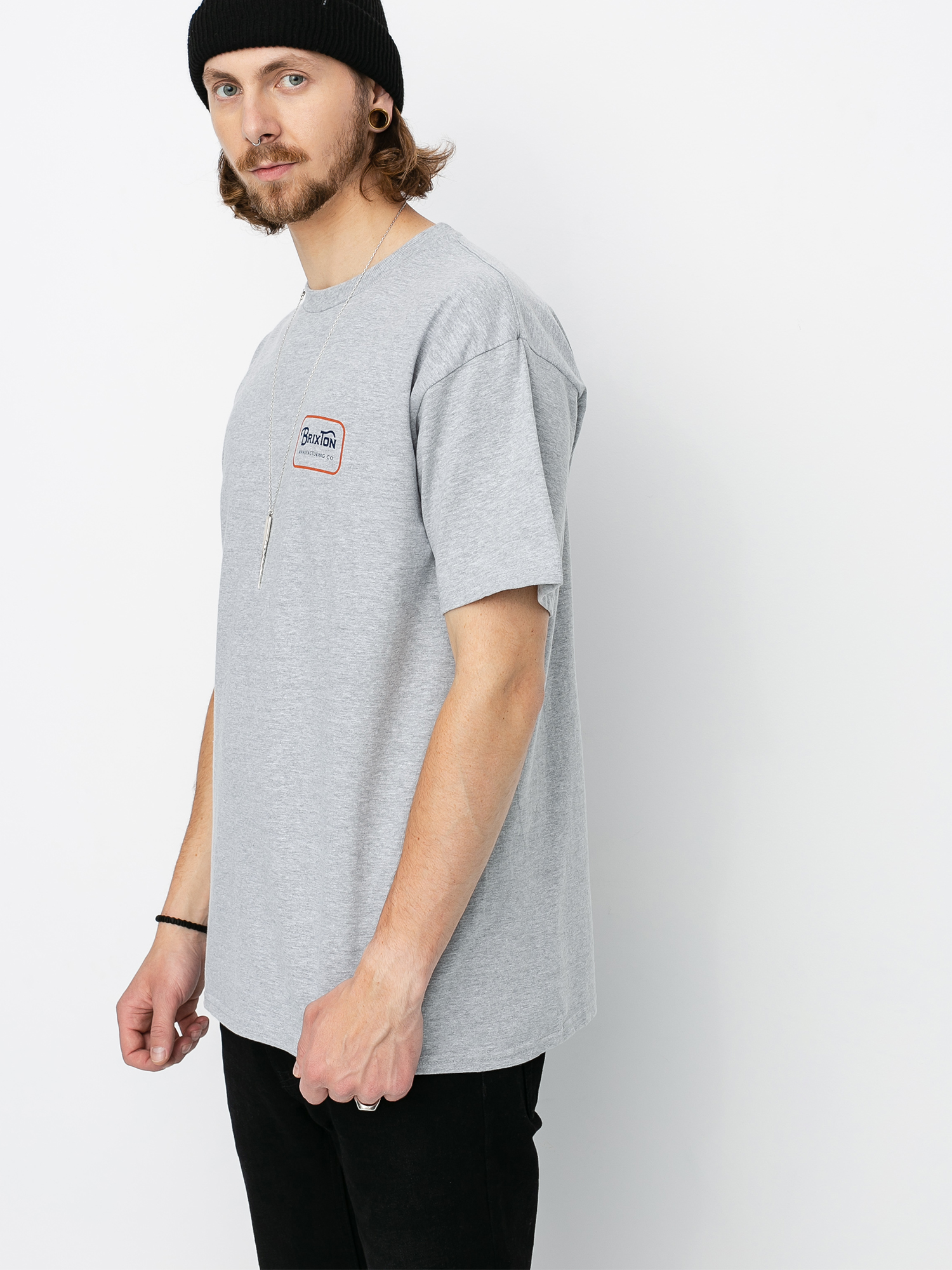 T-shirt Brixton Grade Stnd (heather grey/orange)