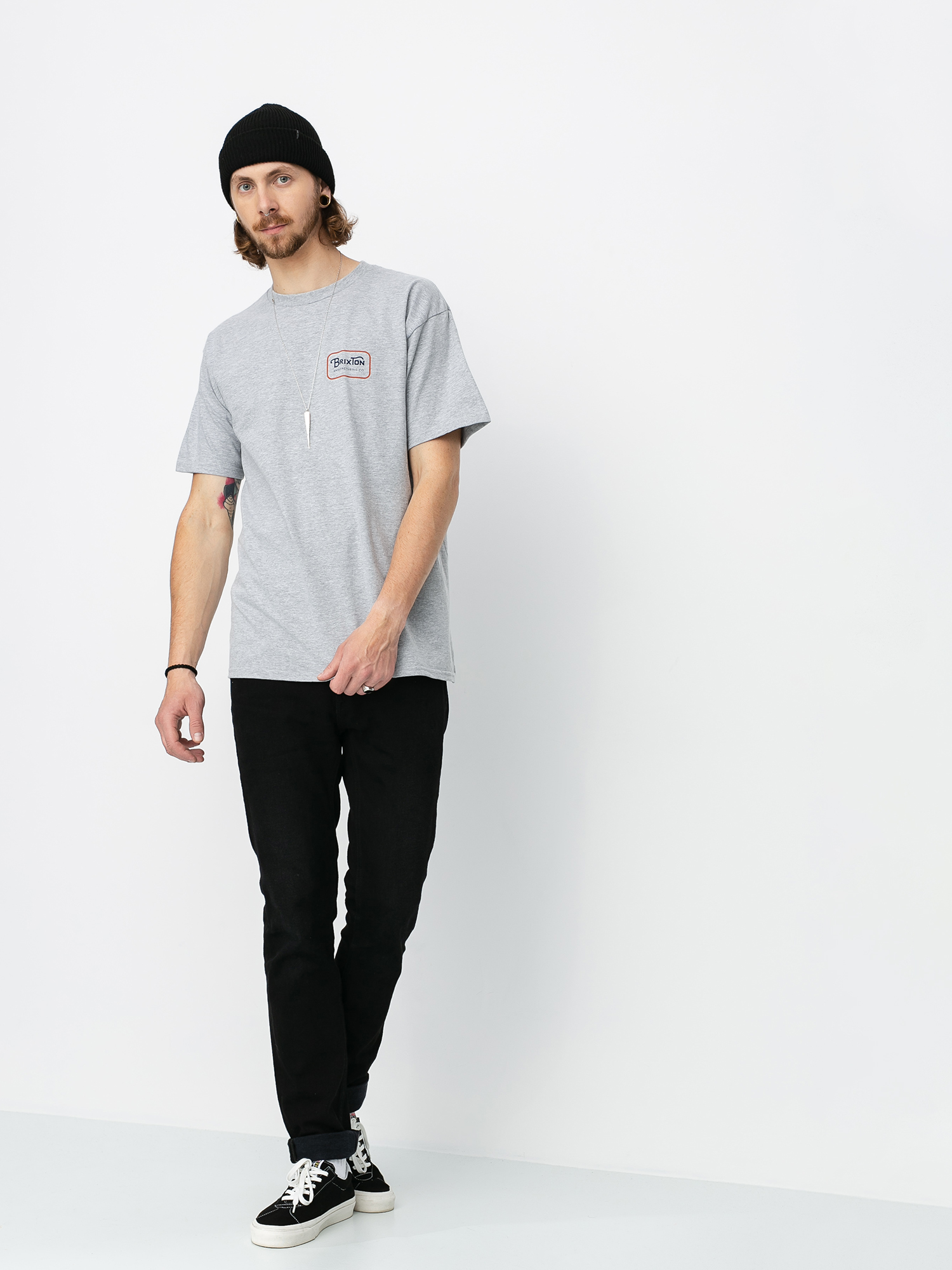 T-shirt Brixton Grade Stnd (heather grey/orange)