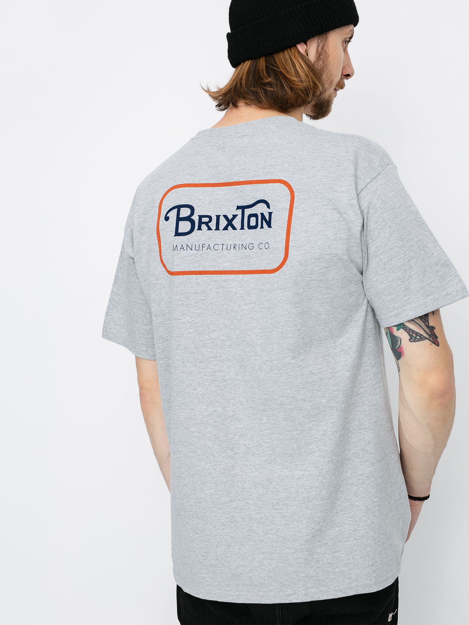 T-shirt Brixton Grade Stnd (heather grey/orange)