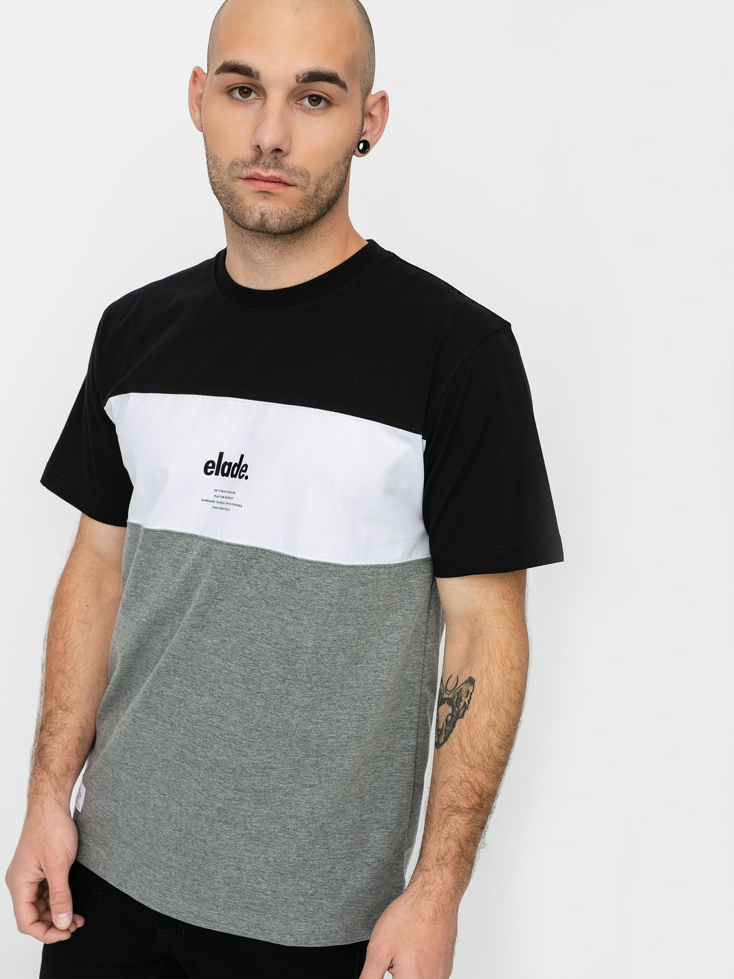 T-shirt Elade Colour Block (black/white/grey)