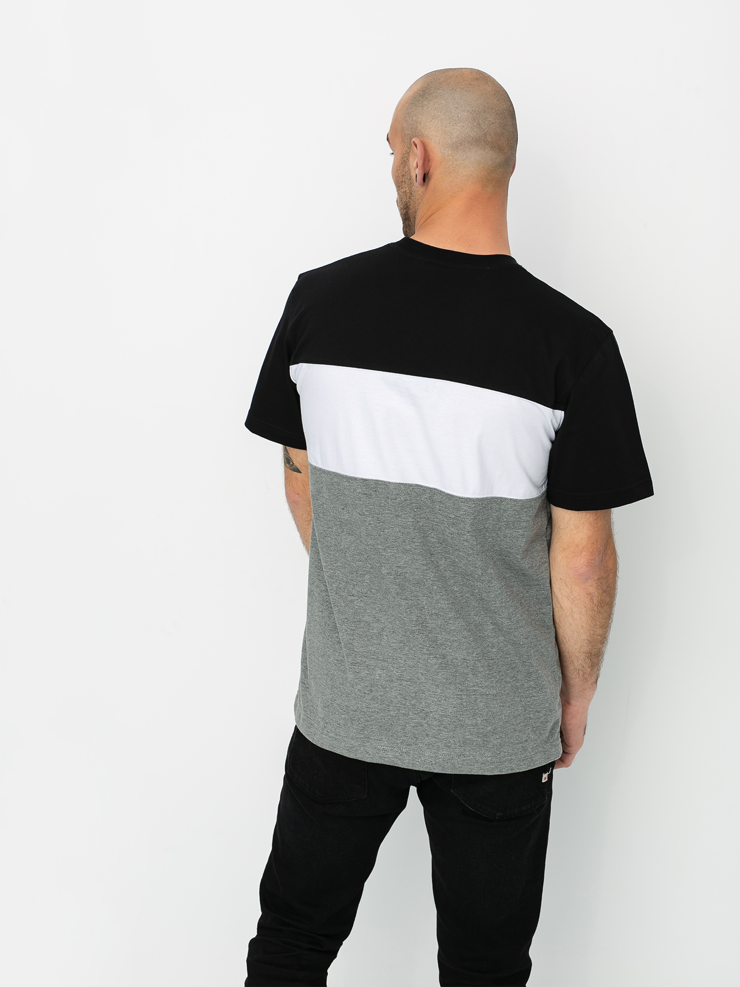 T-shirt Elade Colour Block (black/white/grey)
