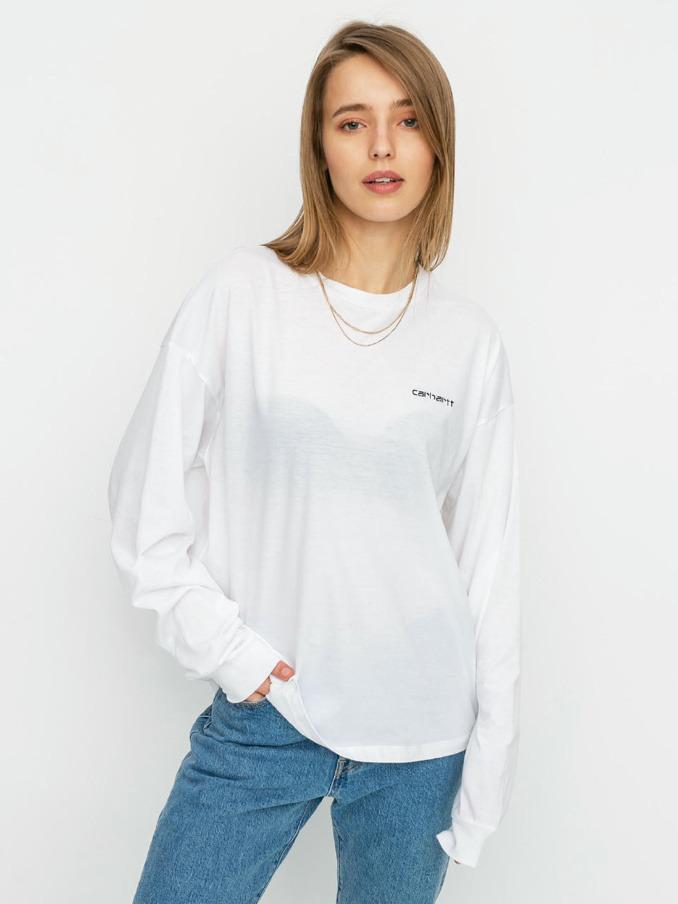 Longsleeve Carhartt WIP Script Embroidery Wmn (white/black)