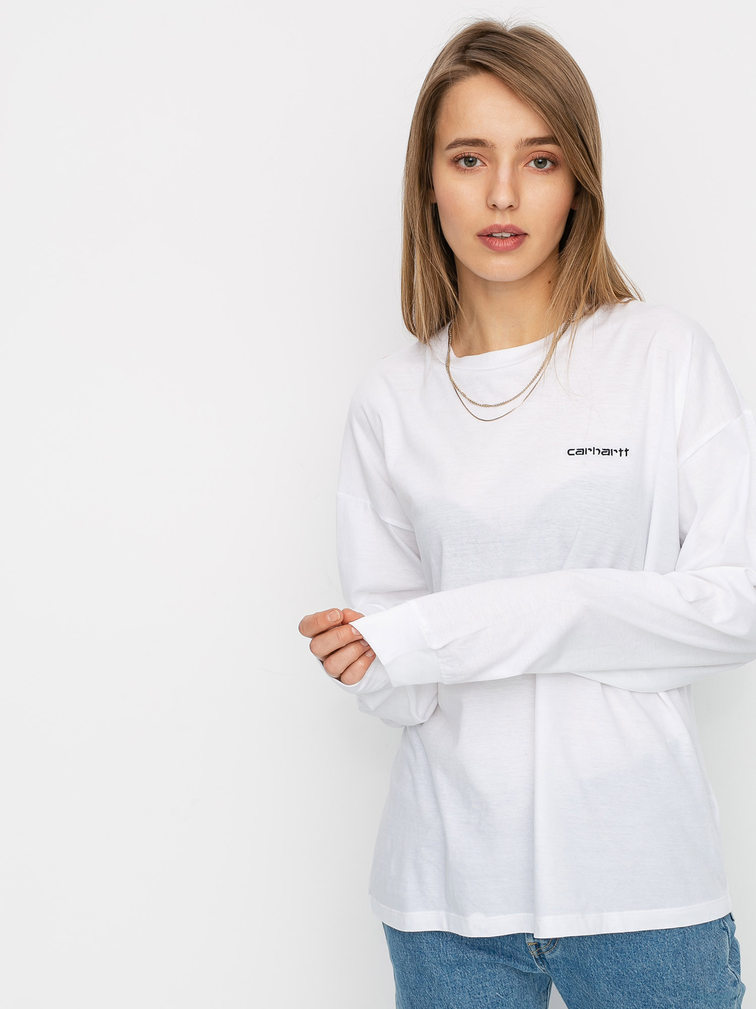 Longsleeve Carhartt WIP Script Embroidery Wmn (white/black)