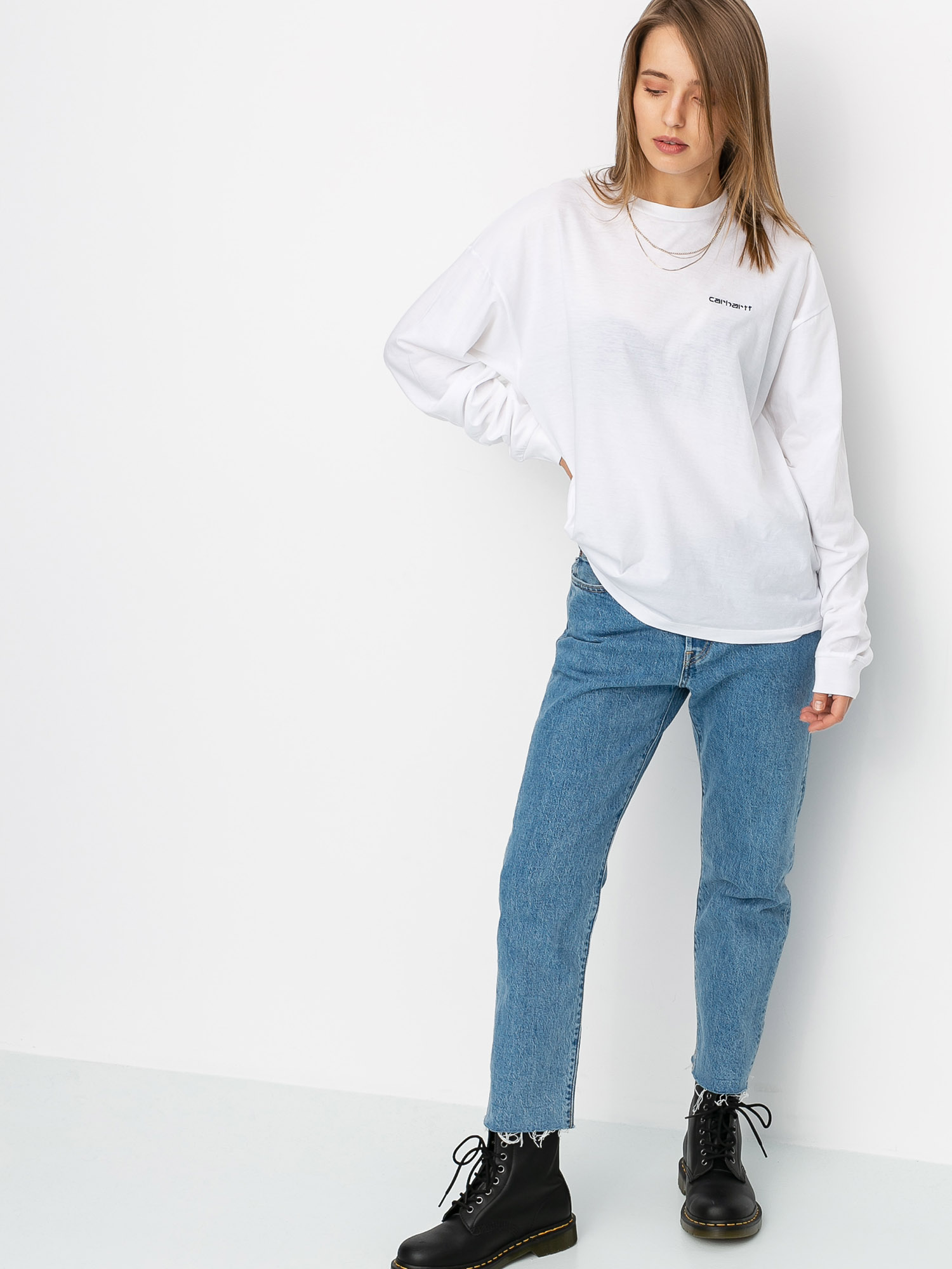 Longsleeve Carhartt WIP Script Embroidery Wmn (white/black)
