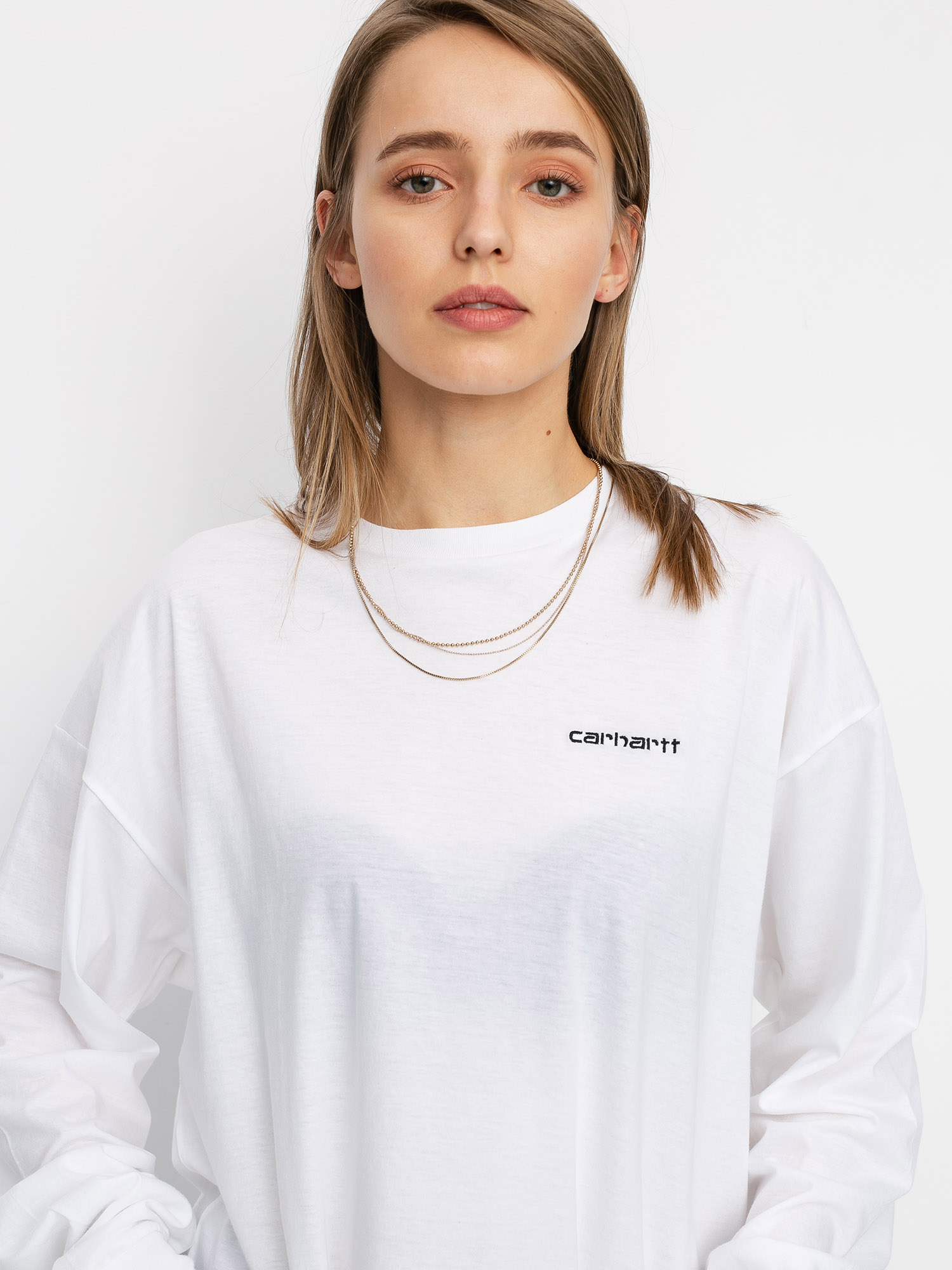 Longsleeve Carhartt WIP Script Embroidery Wmn (white/black)
