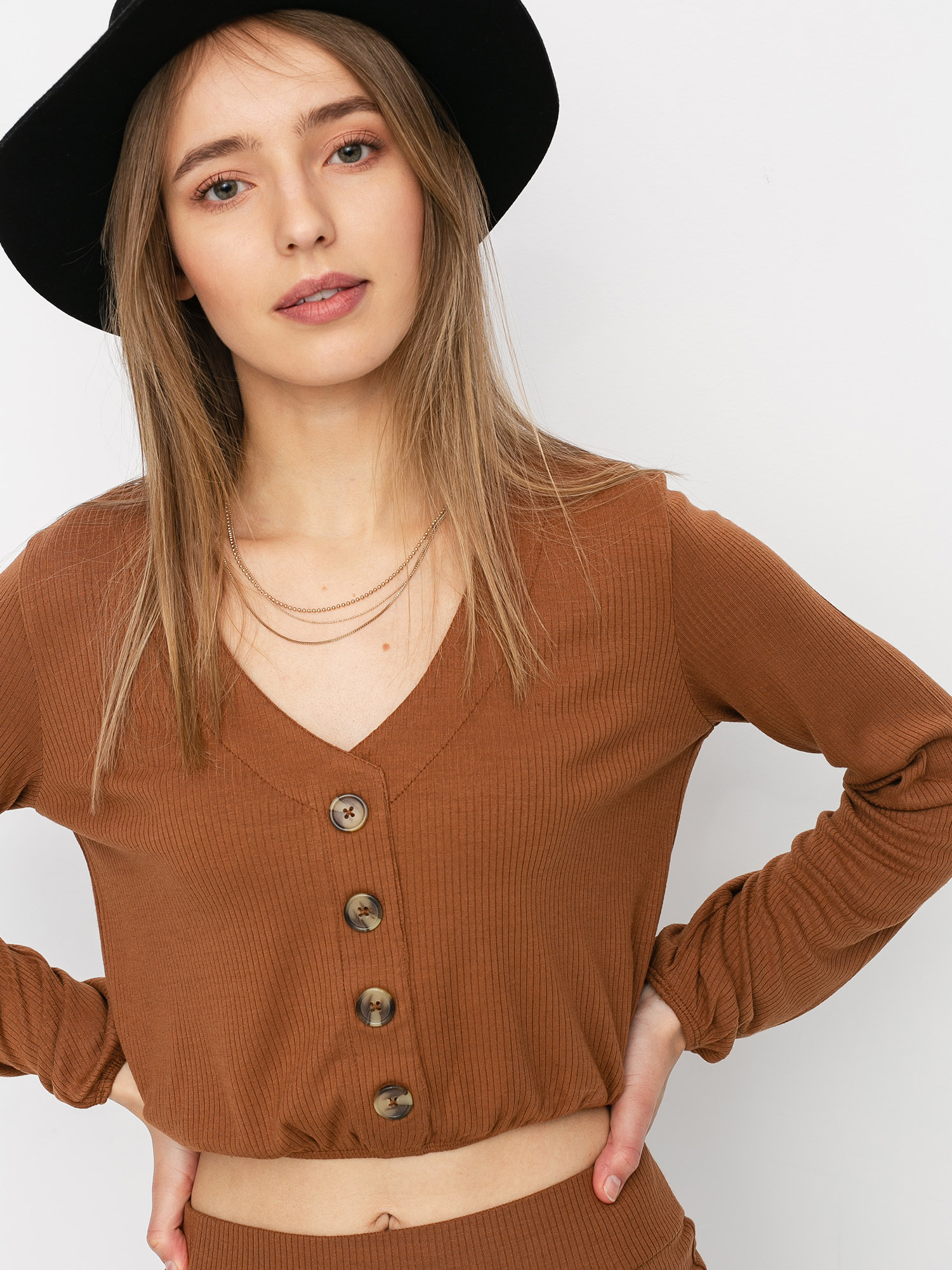 Longsleeve Brixton Daria V Neck Knit Wmn (hide)