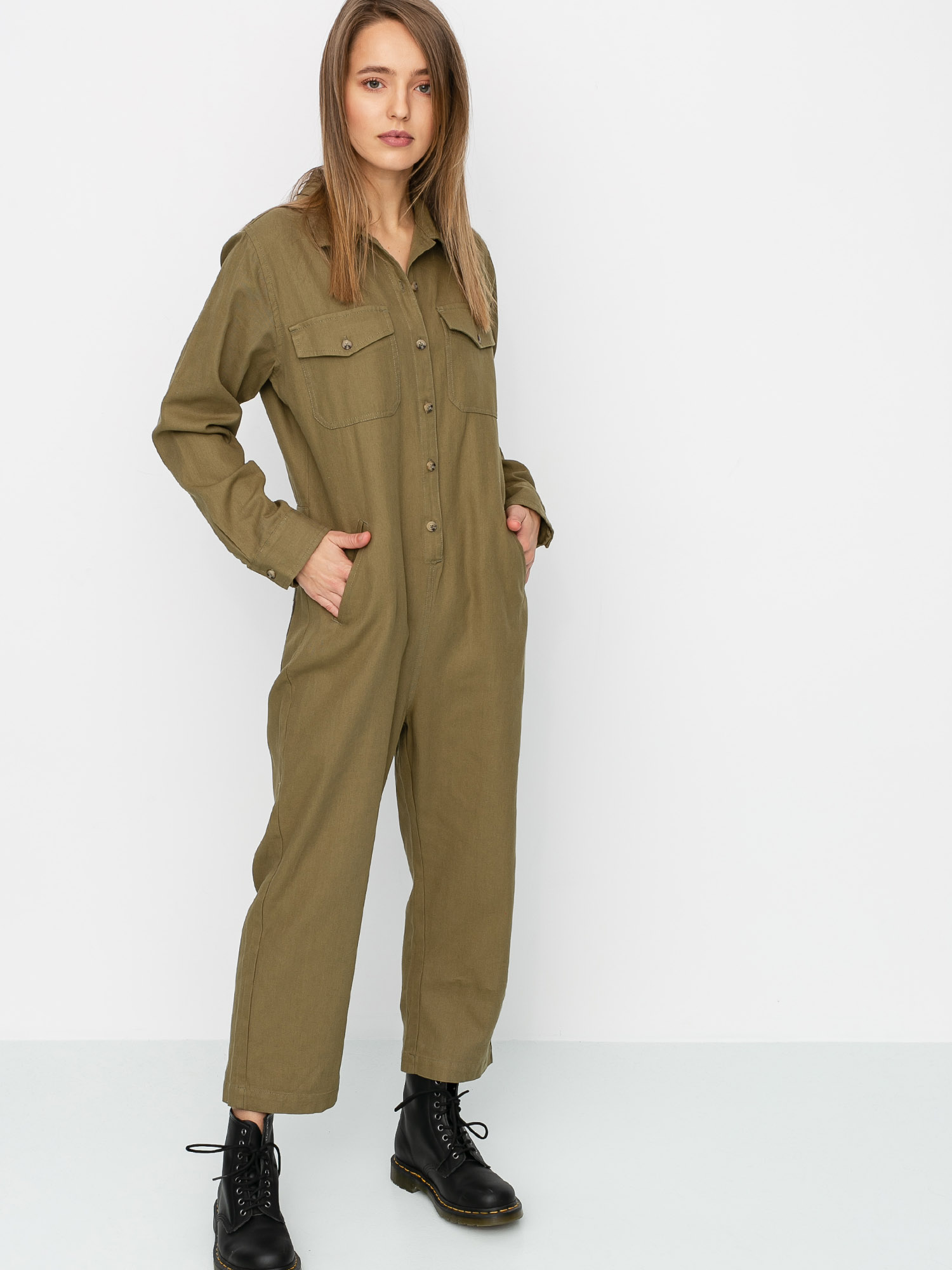 Damski Kombinezon Brixton Melbourne Crop Coverall (washed olive)