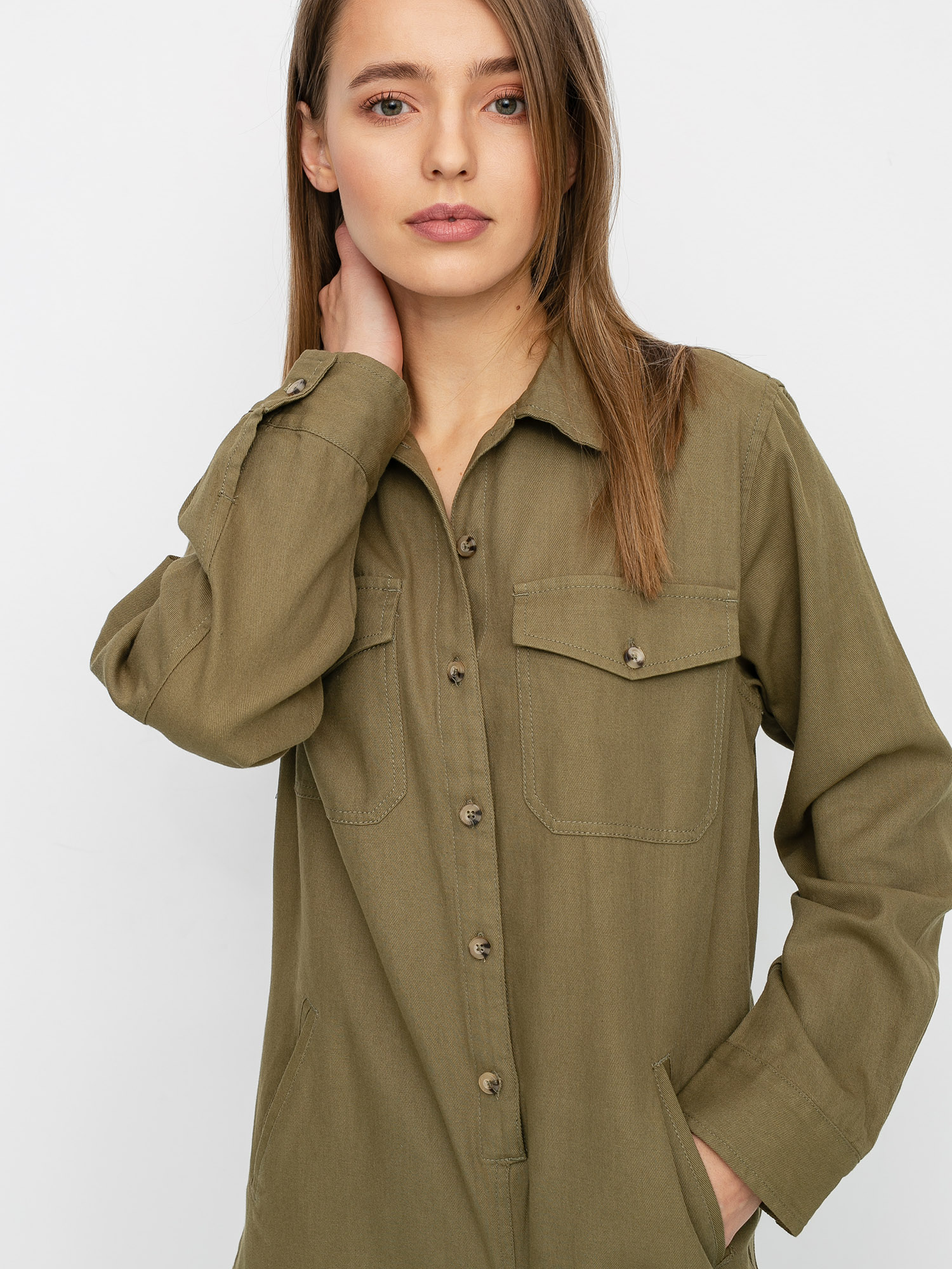 Damski Kombinezon Brixton Melbourne Crop Coverall (washed olive)