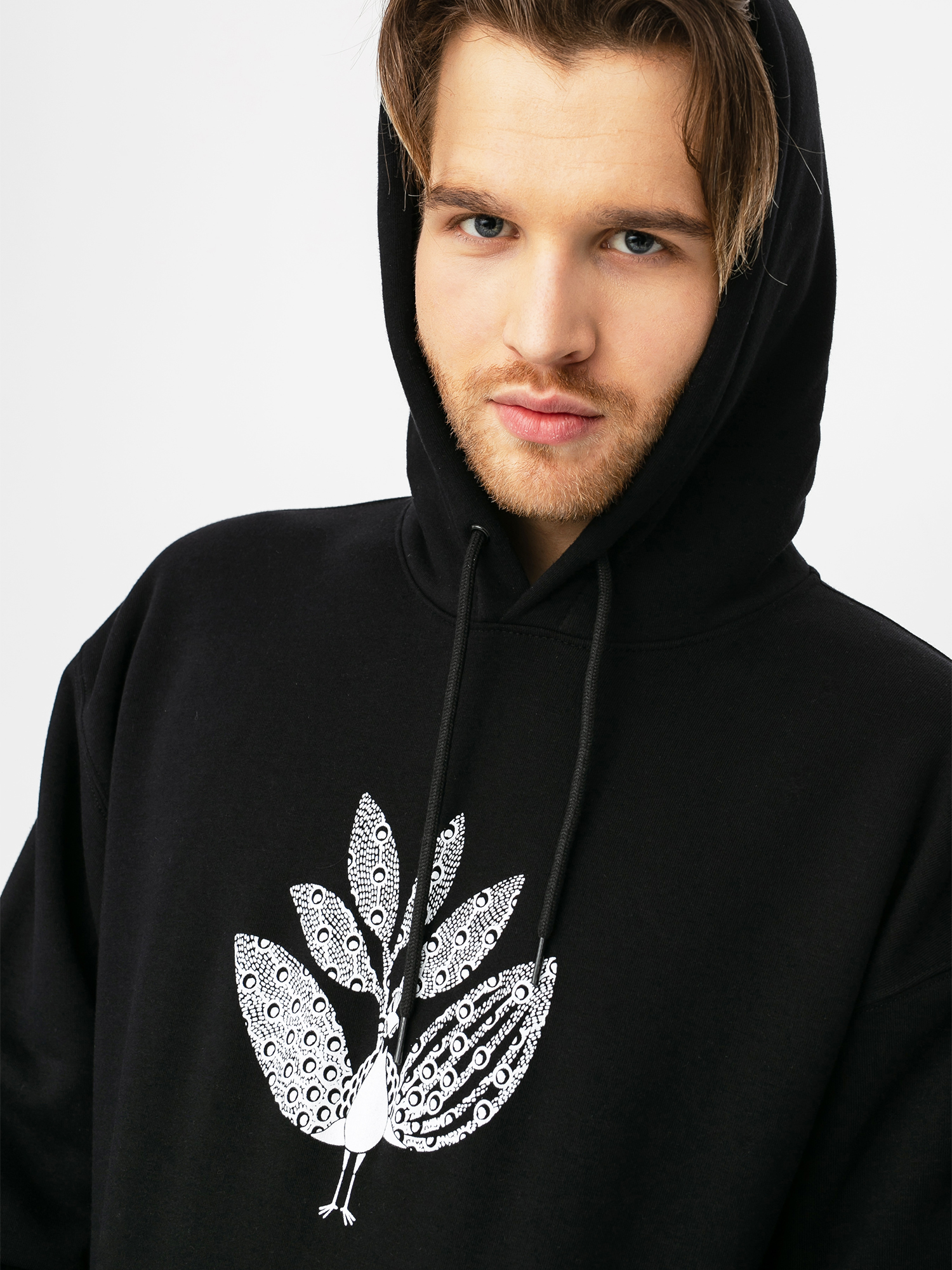 Bluza z kapturem Magenta Peacock HD (black)