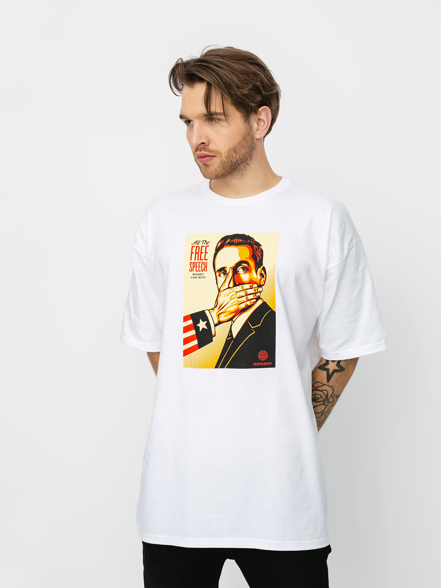 T-shirt OBEY Pay Up Or Shut Up (white)