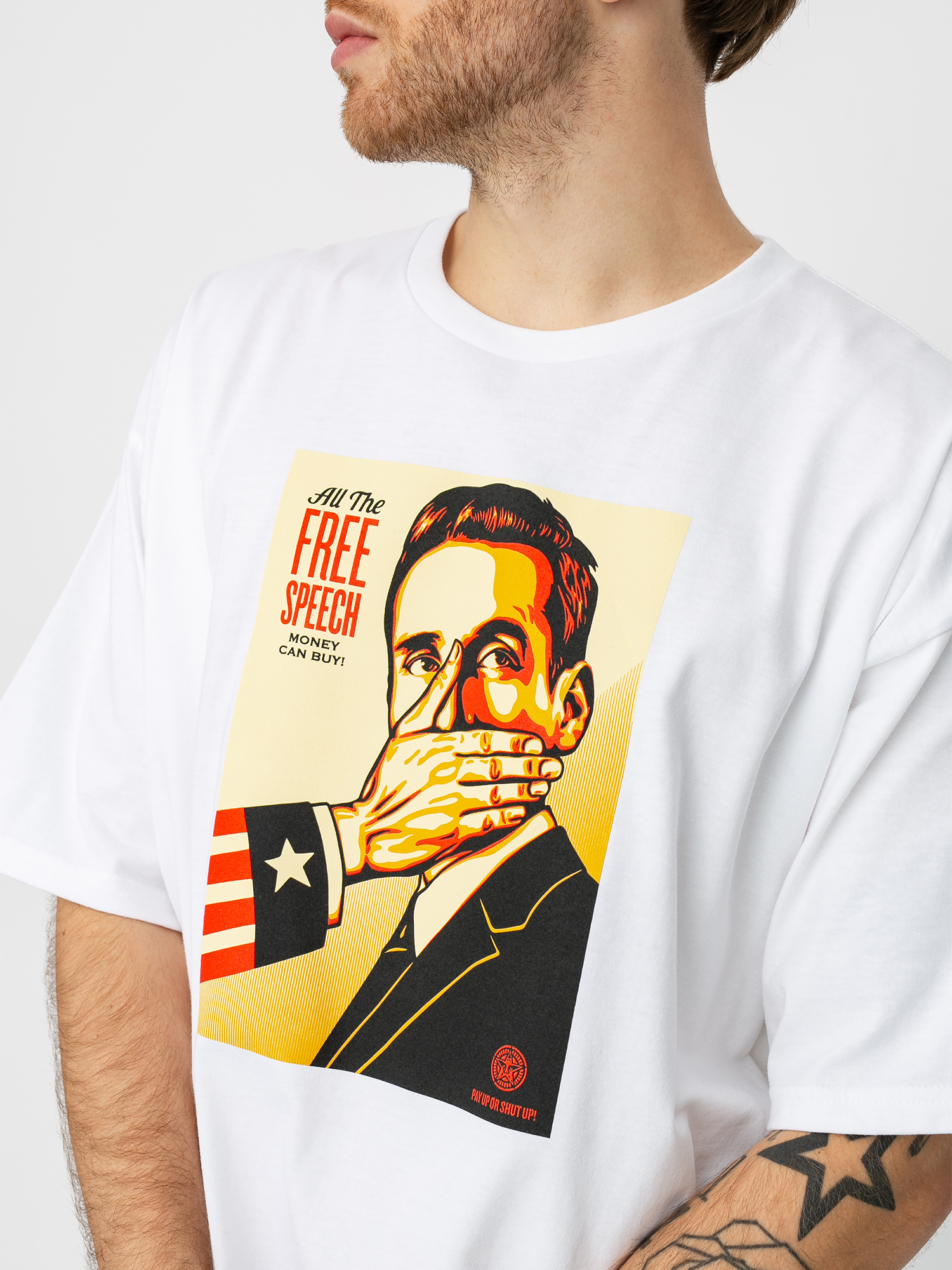 T-shirt OBEY Pay Up Or Shut Up (white)