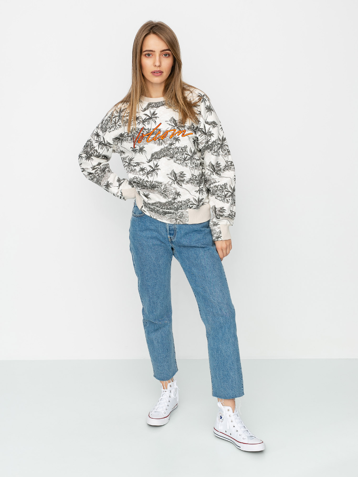 Bluza Volcom Allooover Crew Wmn (star white)