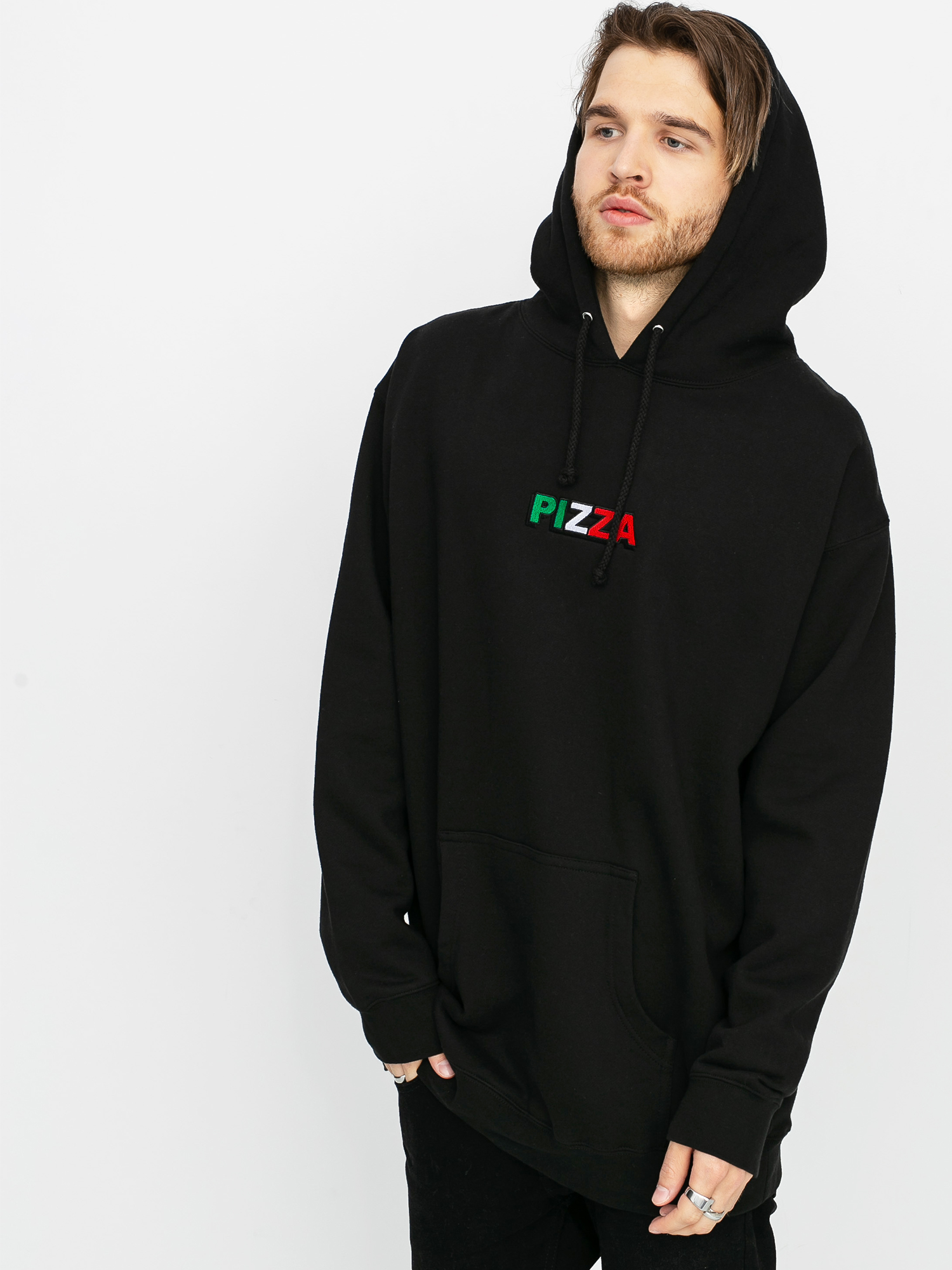 Bluza z kapturem Pizza Skateboards Tri Logo HD (black)