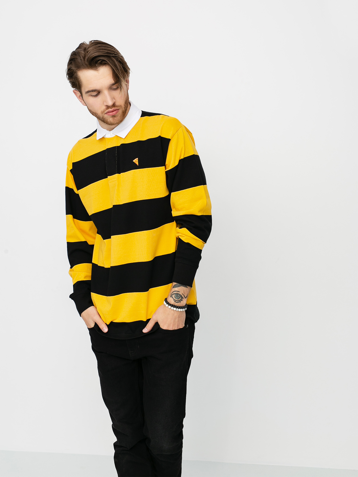 Polo Pizza Skateboards Rugby Polo Emoji (yellow/black)